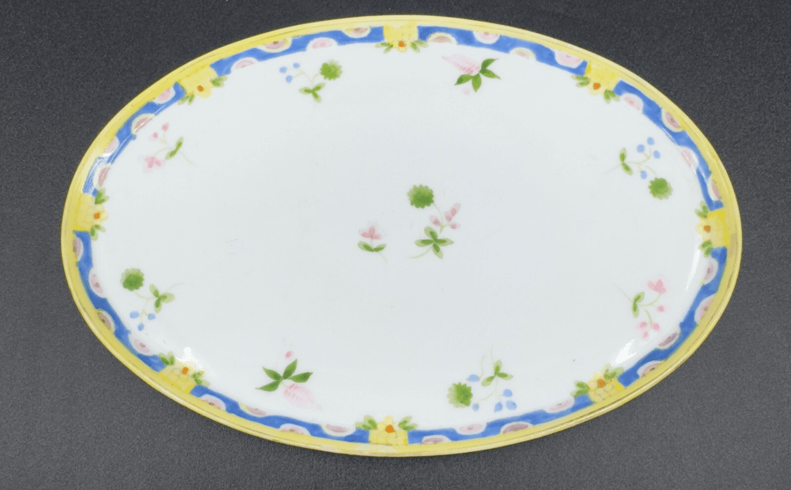 Nippon Hand Painted Floral 8 1/2" Antique Trinket Tray Made in Japan - Image 1