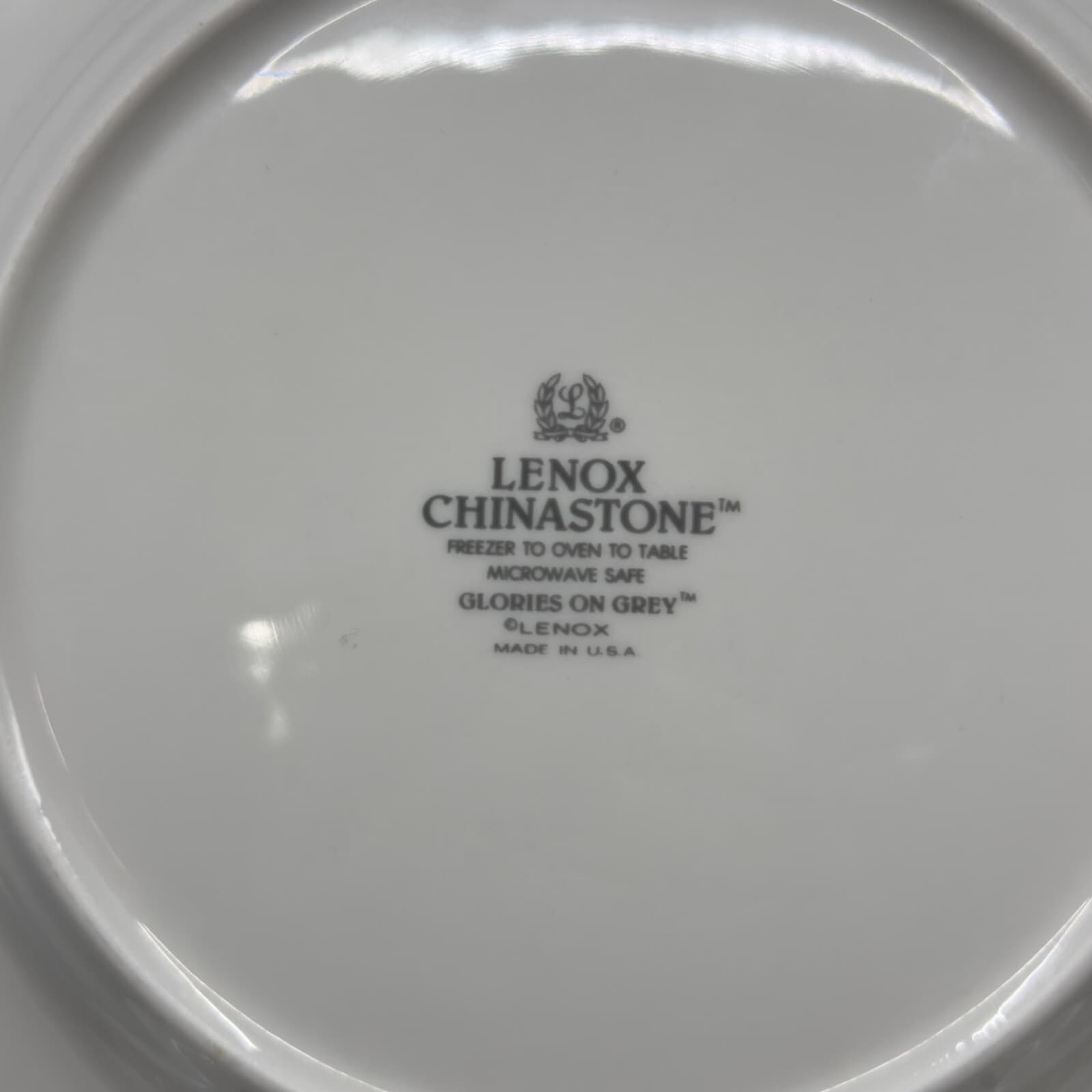 Lenox Chinastone Glories on Grey 8 3/8" Dinner Plates Set of 2 - Thumbnail 3
