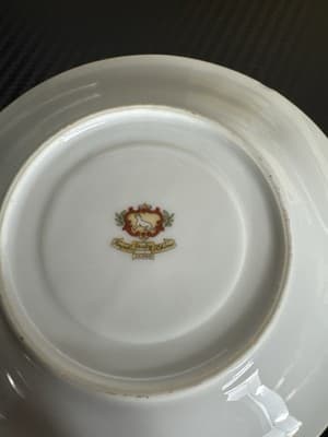 Royal Sealy Footed teacup and saucer- Fruit Motif- Gold Trim-Japan - Thumbnail 2