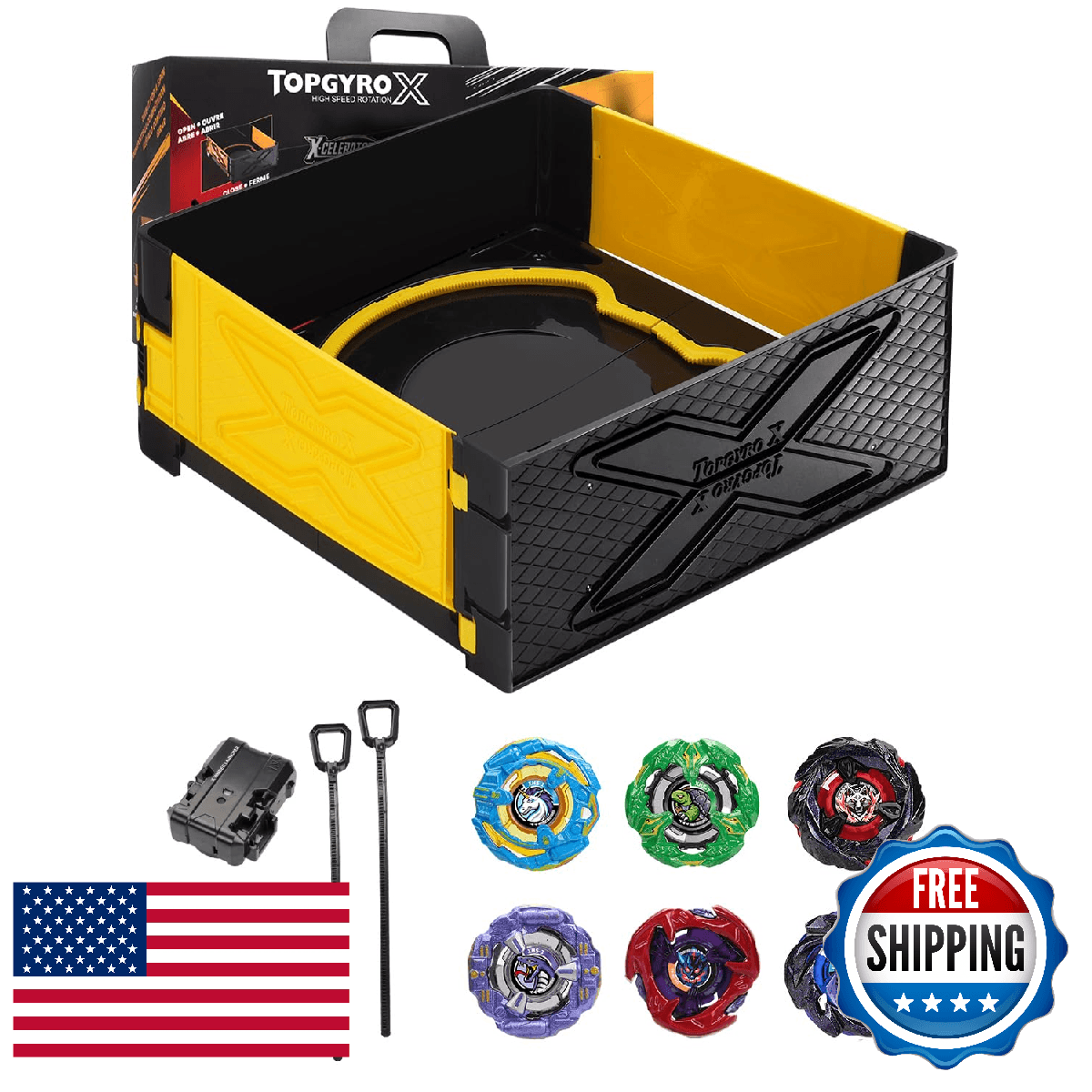 BGOVTAPO Foldable Portable X Stadium Arena with Carry Handle, Yellow Battle Stad - Image 1
