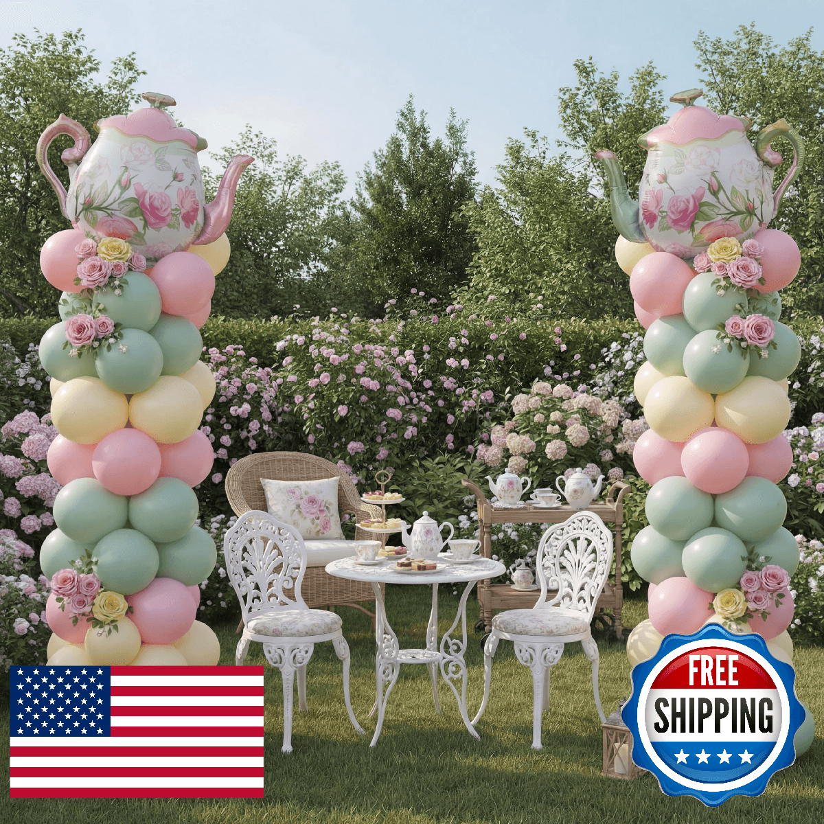 Kasyat 2 SetTea Party Decorations Balloon Column with Adjustable Balloon Stand K - Image 1