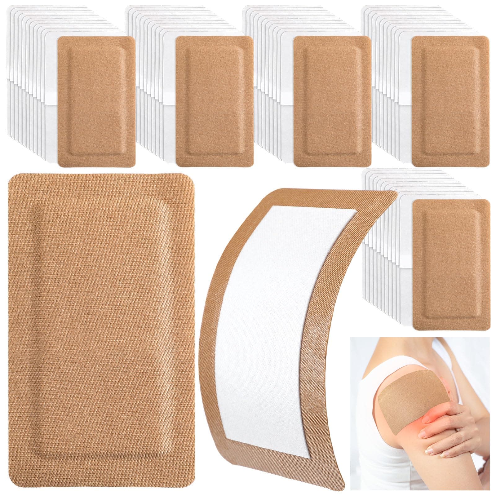 Geiserailie 120 Pcs Flexible Extra Large Adhesive Bandages 5" x 3" Sterile Fabri - Image 1
