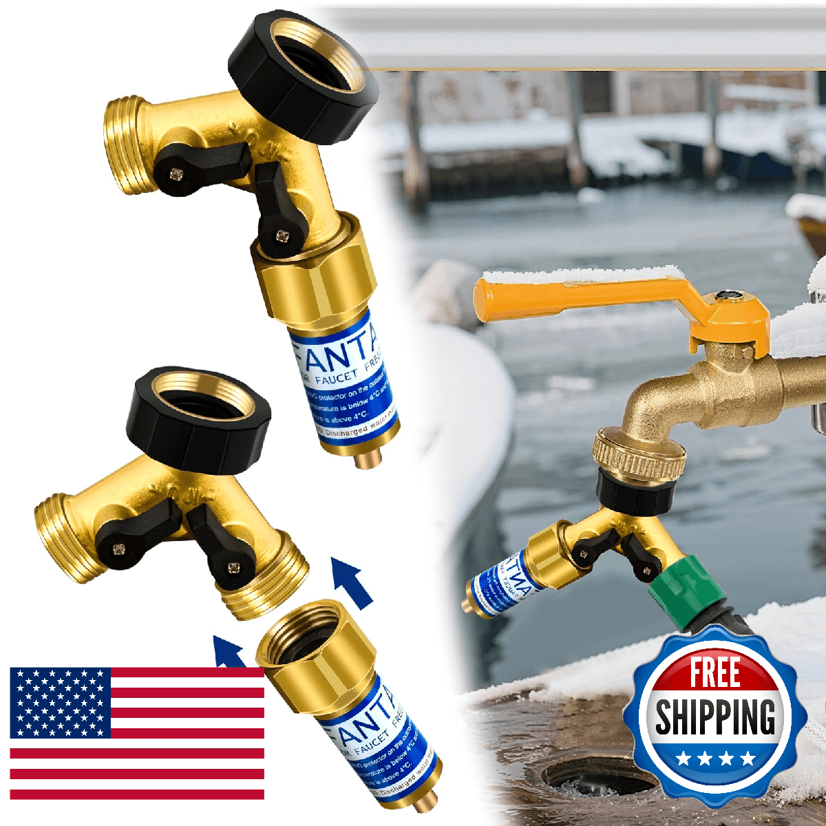 2Set Outdoor Faucet Freeze Protection Heavy Duty Garden Faucet Freeze Prevention - Image 1
