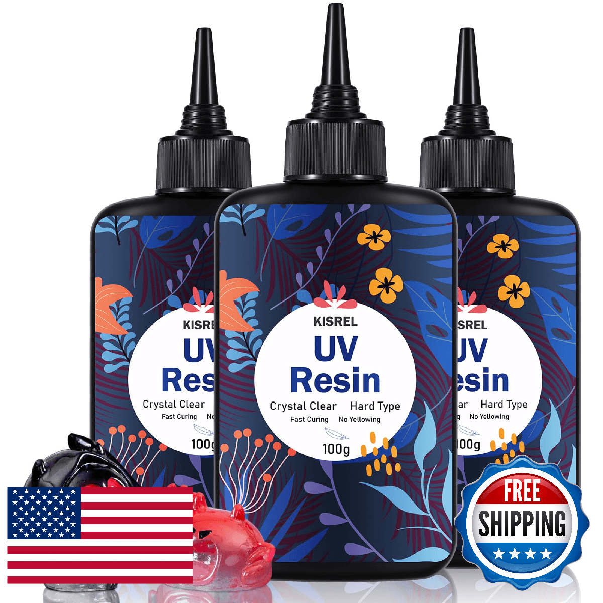 KISREL UV Resin 300g Upgraded UV Resin Kit Hard Type Crystal Clear Ultraviolet C - Image 1
