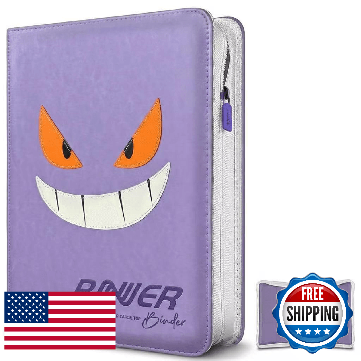 9 Pocket Trading Card Zip Binder, 540 Cards, 30 Side-Loading Pages, Premium Eco- - Image 1