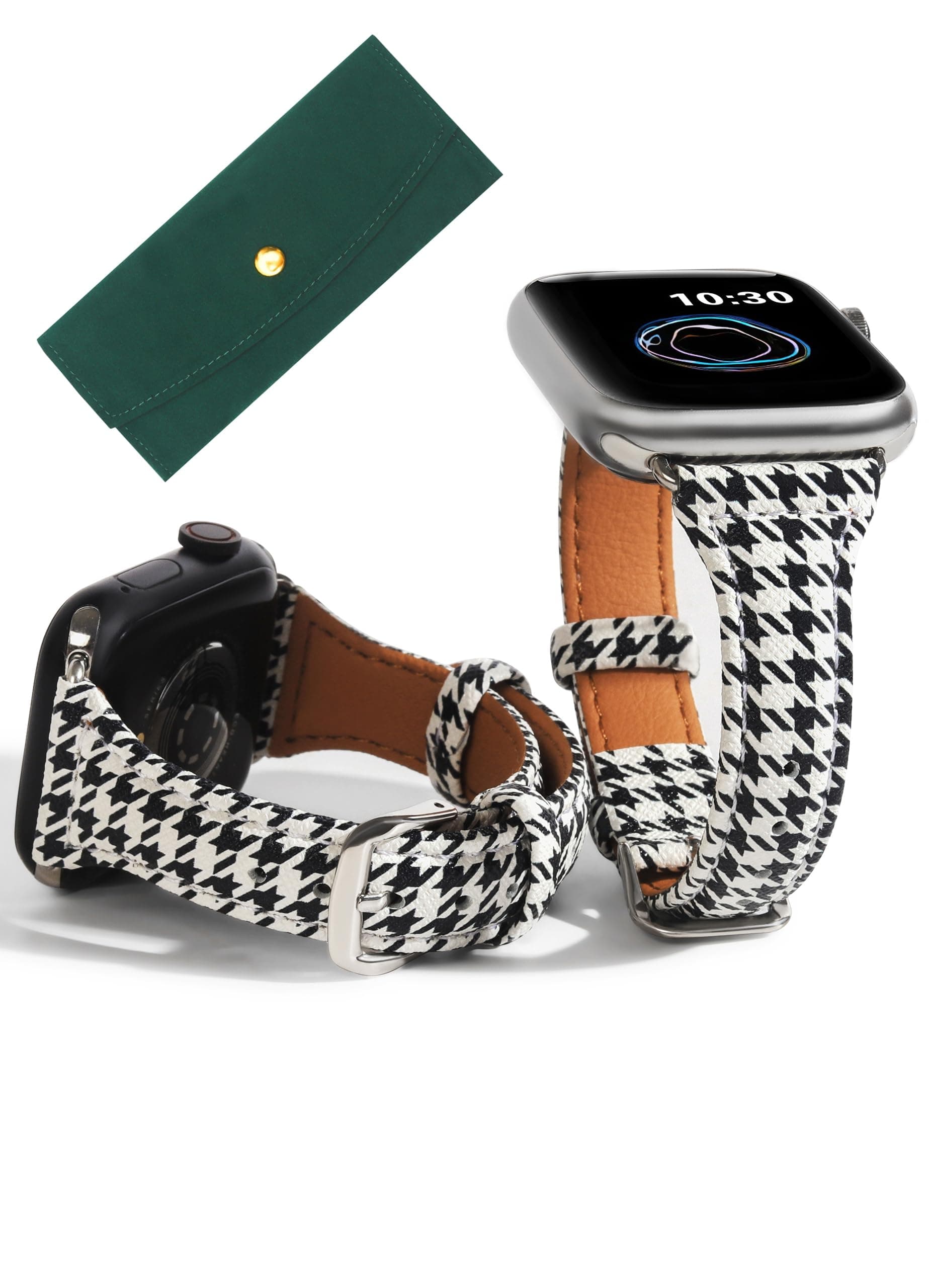 Designer Houndstooth Slim Bands Women Compatible with Apple Watch 41mm 40mm 38mm - Image 1