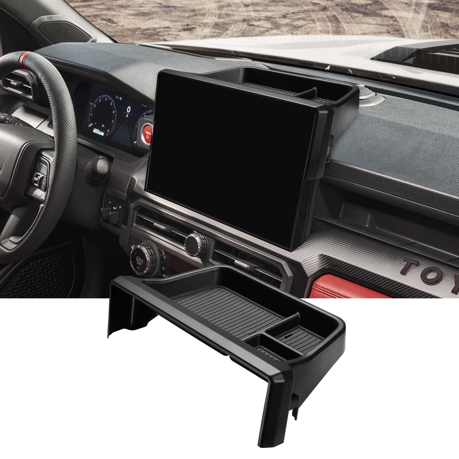 Ecarzo Dashboard Storage Box for Toyota Tacoma 2024 2025 2026, 14-Inch Screen Re - Image 1