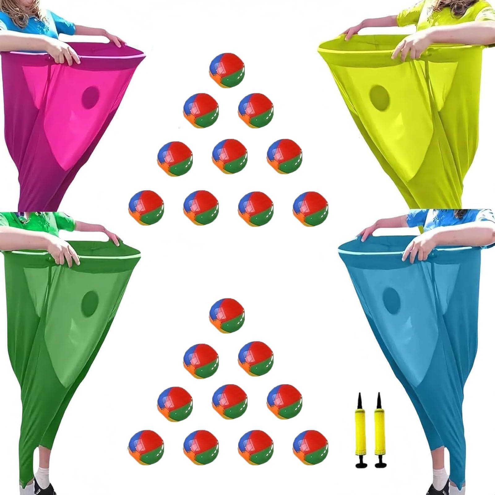 4 Pcs Granny Pants Yard Game Giant Pants Outdoor Game with 20 Bouncy Balls and 2 - Image 1
