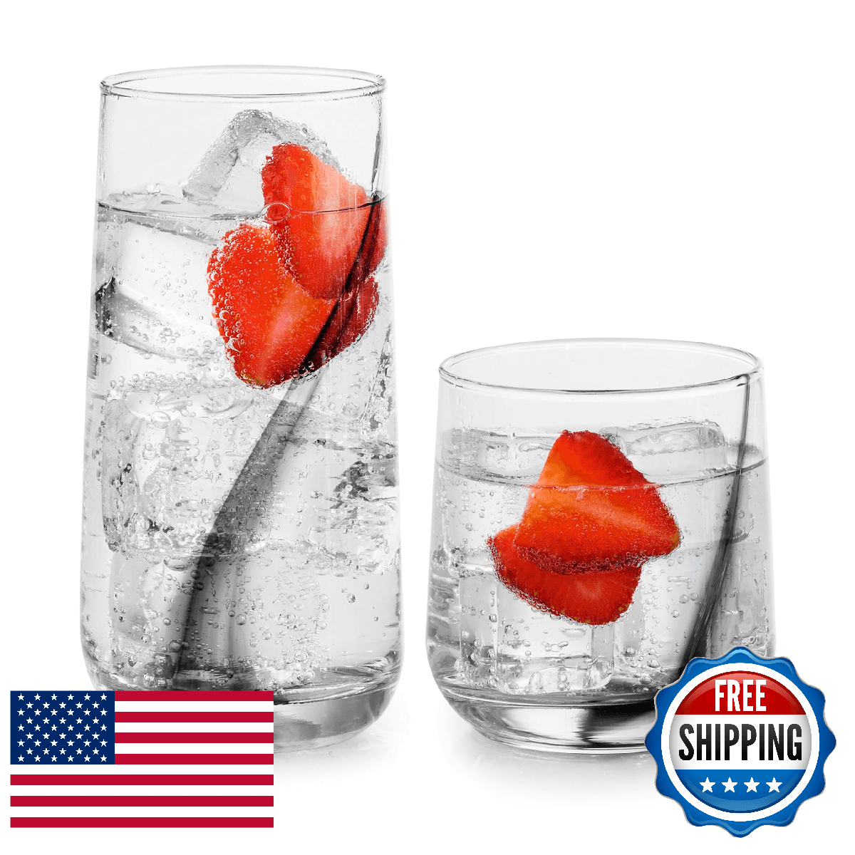 Libbey Ascent Black Ribbon 16 Piece Tumbler and Rocks Glass Set - Image 1