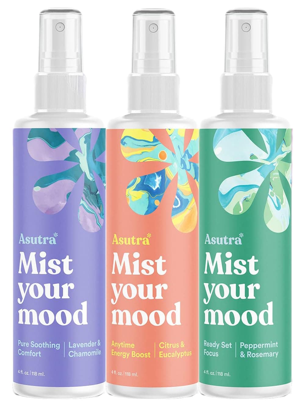 Multi-Use Essential Oil Aromatherapy Spray (3 Scent Variety Pack), 4 fl oz Each - Image 1