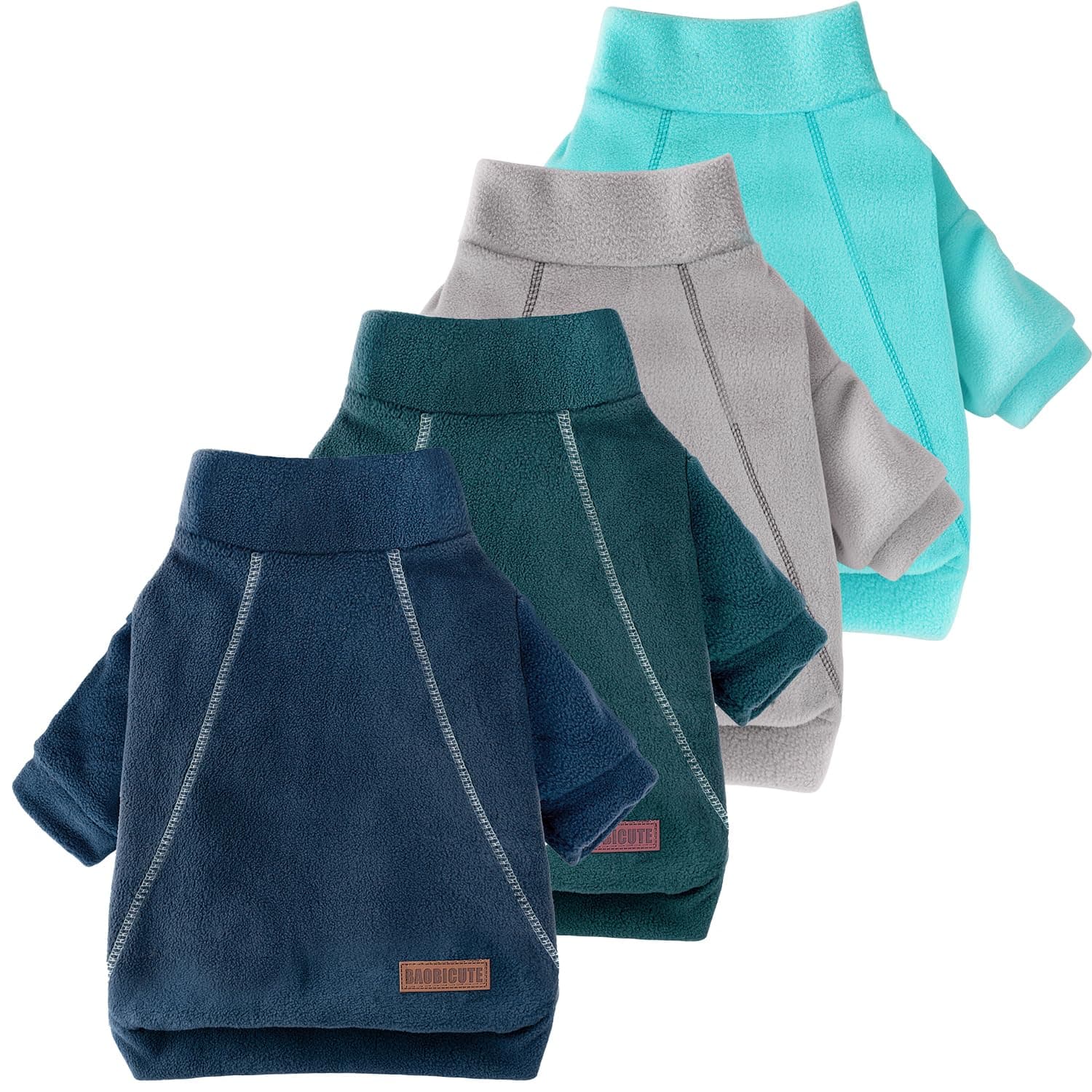 BAOBICUTE 4 Pack Fleece Dog Sweater Clothes for Small Dogs Girls Boys Pullover T - Image 1