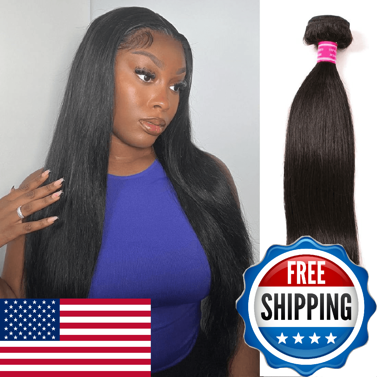 Straight Bundles Human Hair Raw Thick Straight Hair 12A 100% Unprocessed Brazili - Image 1