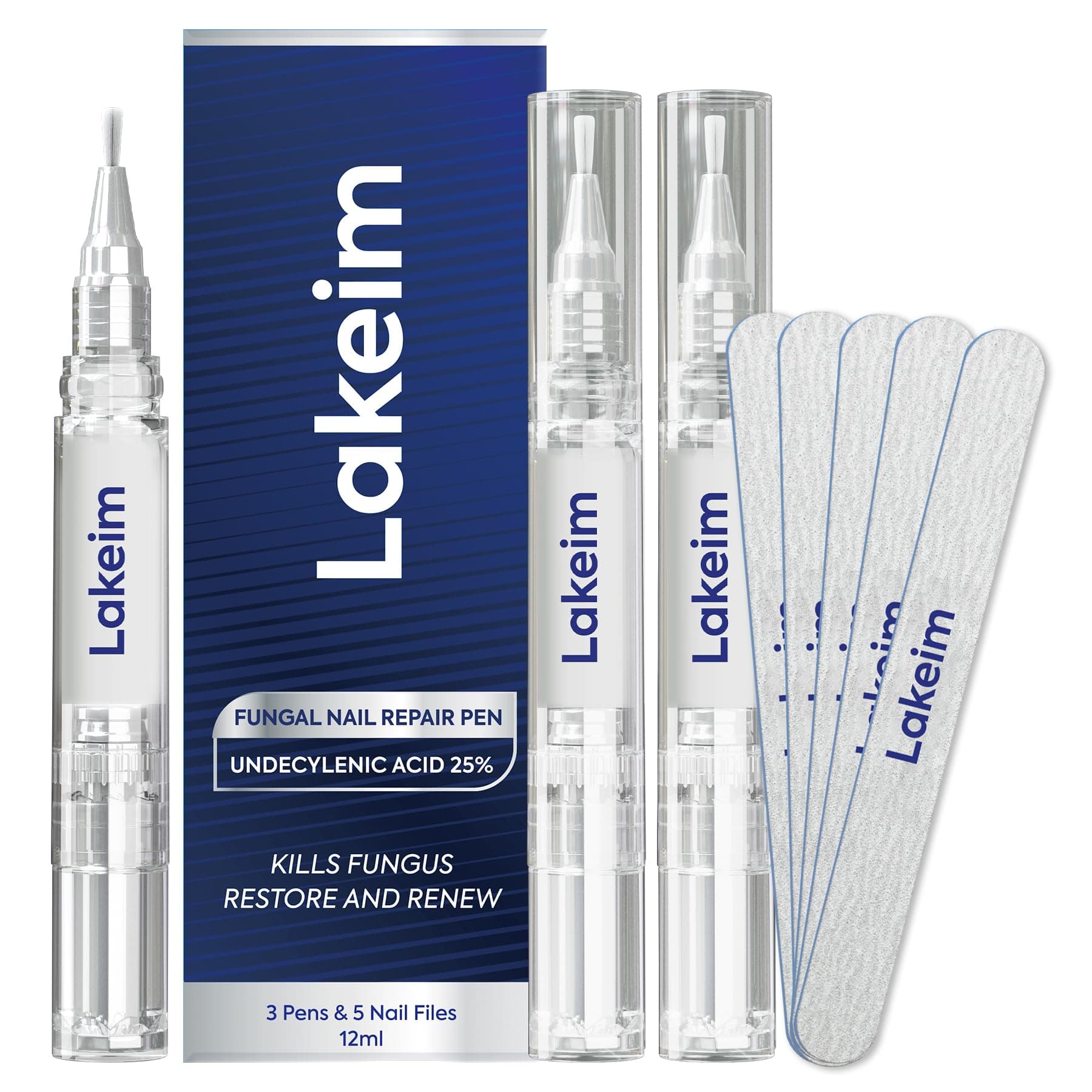 Toenail Fungus Treatment Extra Strength 25% Undecylenic Acid Tea Tree Oil 3 Pens - Image 1