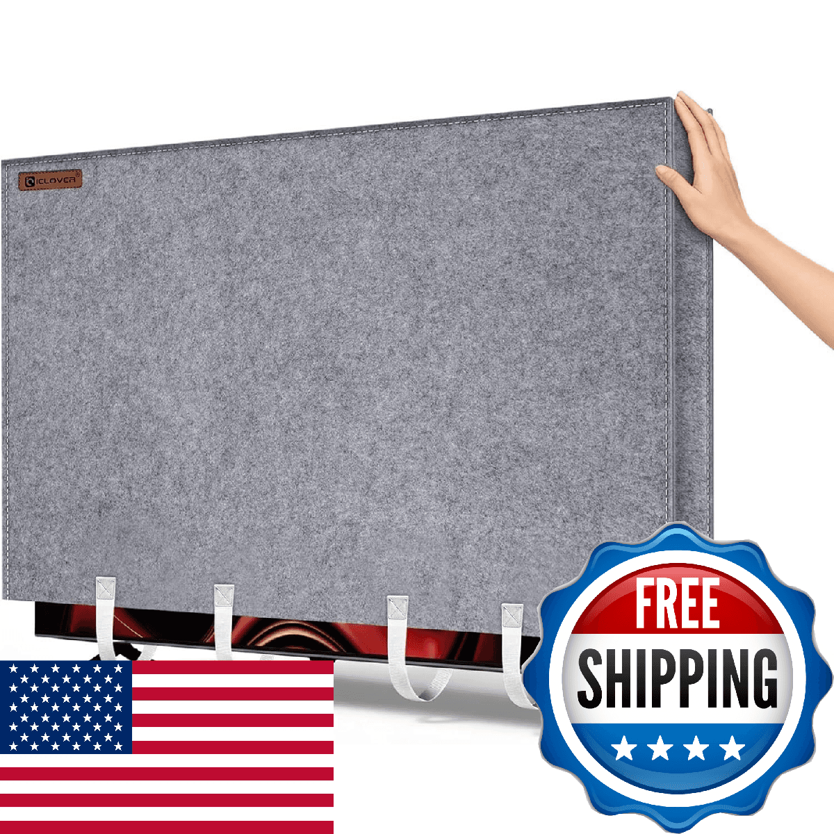 IC ICLOVER TV Cover for Moving, Tear Resistance Thick Felt Cover Fit up to 50-55 - Image 1