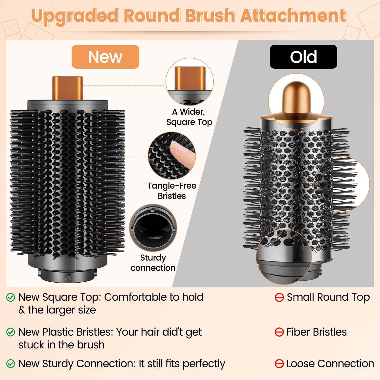 YTCHYYSK Upgraded Large Round Volumizing Brush Attachment for Dyson Airwrap HS01 - Thumbnail 2