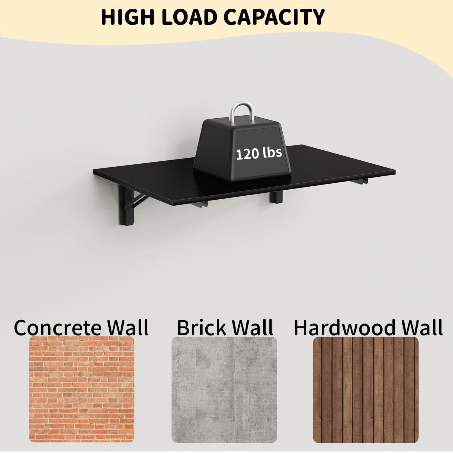 GOYLSER Wall Mounted Table Fold Down Workbench 25" Length 15.7" Width Foldable M - Thumbnail 4