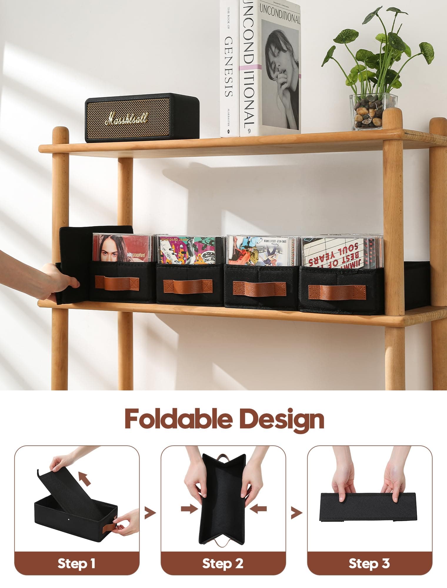 Wanapure CD Storage Boxes-8 Pack CD Case Holder Holds Up to 160 Full Jewel Cases - Thumbnail 5