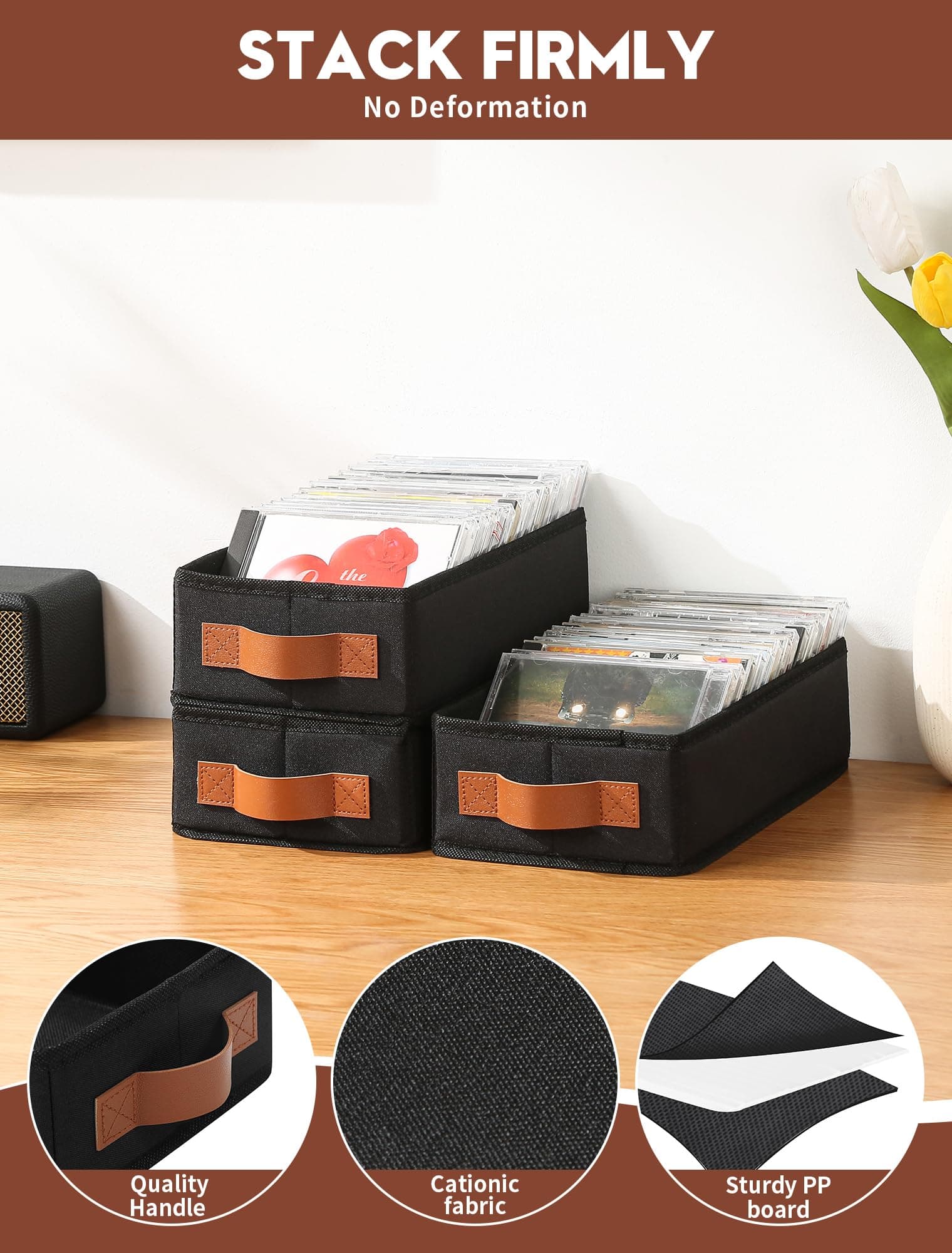 Wanapure CD Storage Boxes-8 Pack CD Case Holder Holds Up to 160 Full Jewel Cases - Thumbnail 6