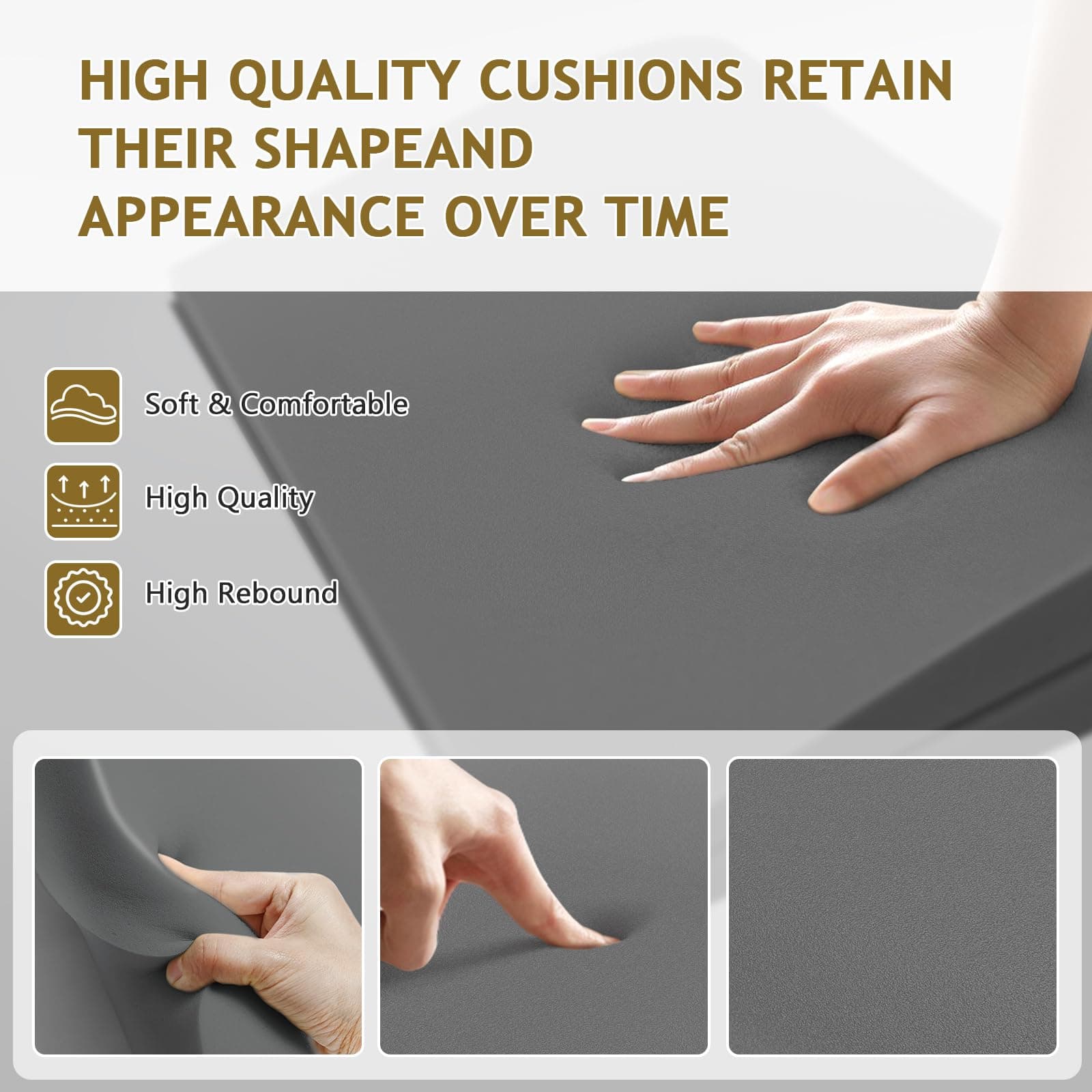 MYLIFESION Couch Cushion Support for Sagging Seat, 24x24x2 inches High-Density F - Thumbnail 3