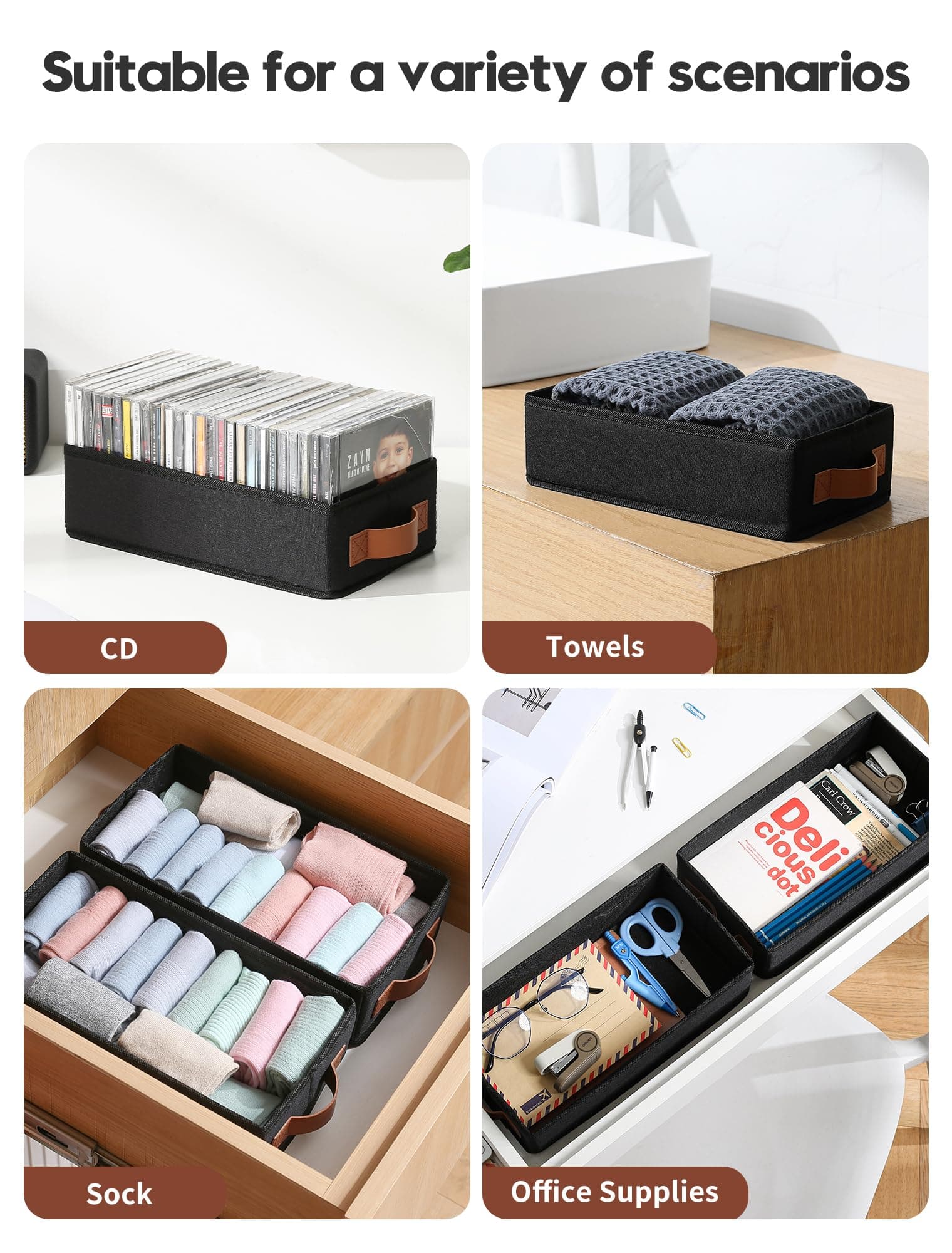 Wanapure CD Storage Boxes-8 Pack CD Case Holder Holds Up to 160 Full Jewel Cases - Thumbnail 7