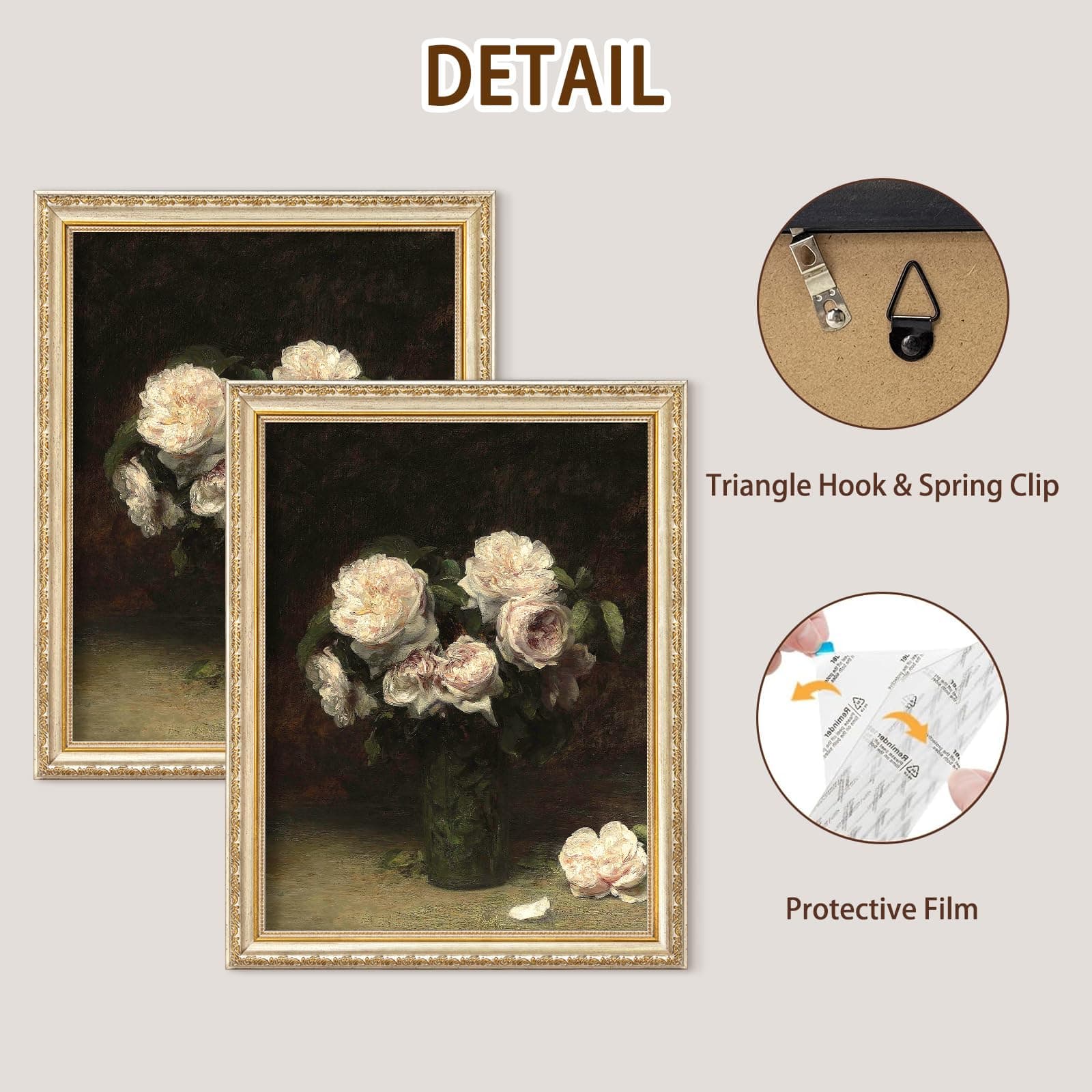 ASTRDECOR 12x16 Vintage Picture Frames Set of 2, Ornate Champagne Silver Photo F - Thumbnail 4