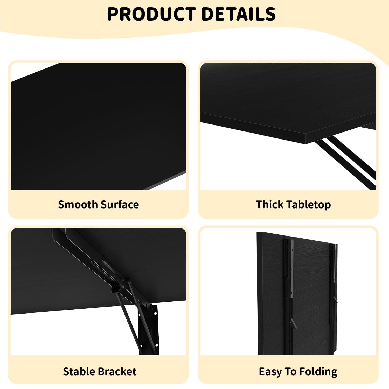 GOYLSER Wall Mounted Table Fold Down Workbench 25" Length 15.7" Width Foldable M - Thumbnail 5