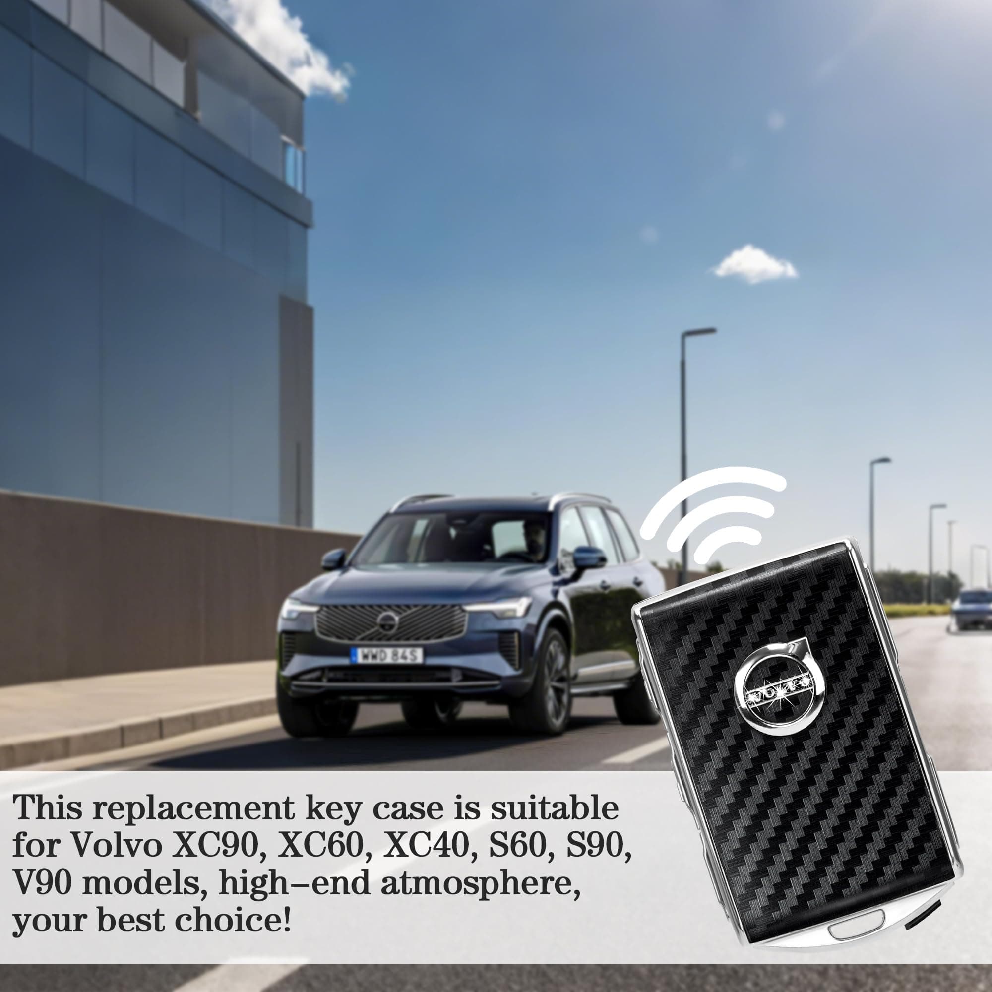 Car Key Fob Cover for Volvo XC40 XC60 XC90 S60 S90 V60 V90 - Zinc Alloy Protecti - Thumbnail 7