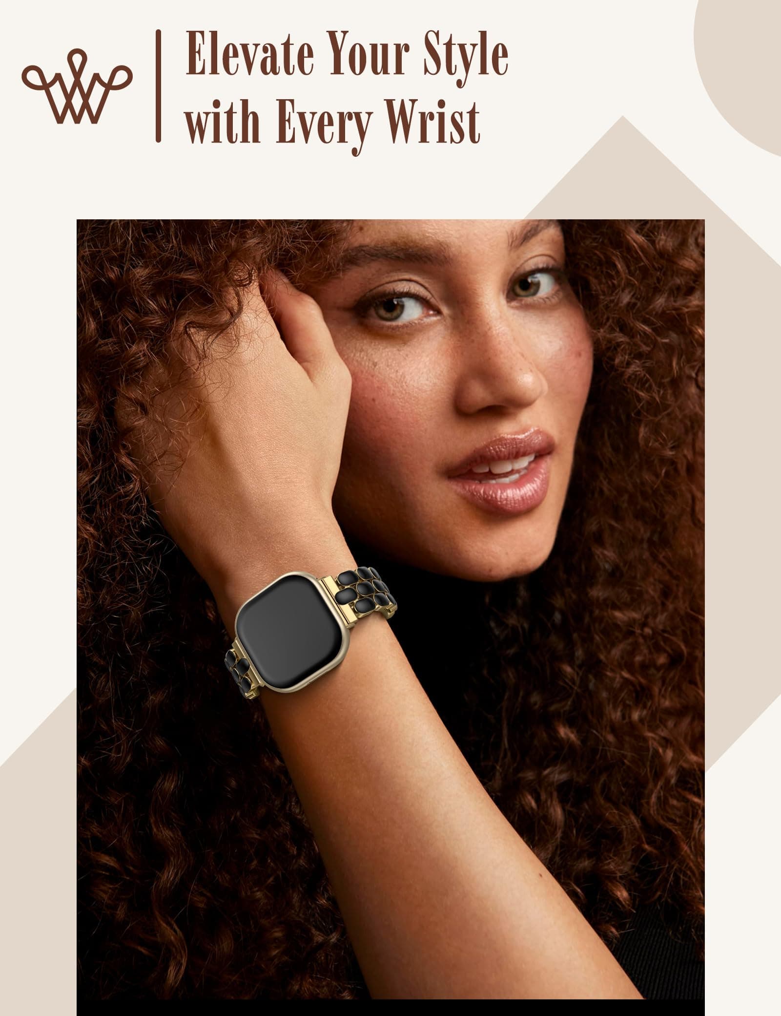 Wearlizer Resin Metal Band Compatible with Fitbit Versa 4 Bands for Women/Sense - Thumbnail 6