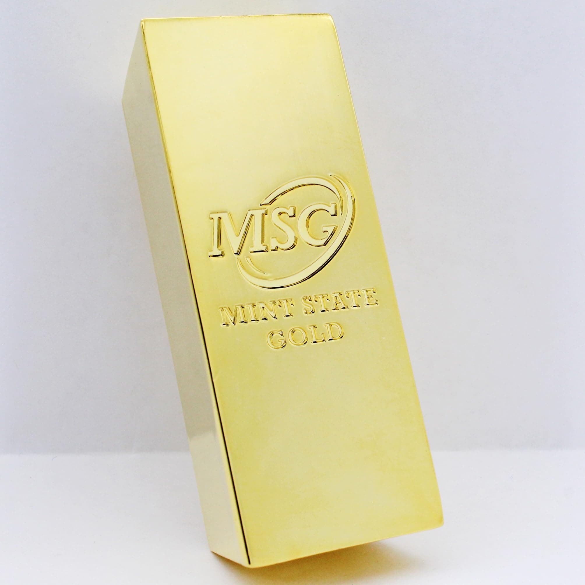 1 lb Gold Plated Bar (Trapezoid Ingot) 18K Paperweight - Element Design with Cer - Thumbnail 3