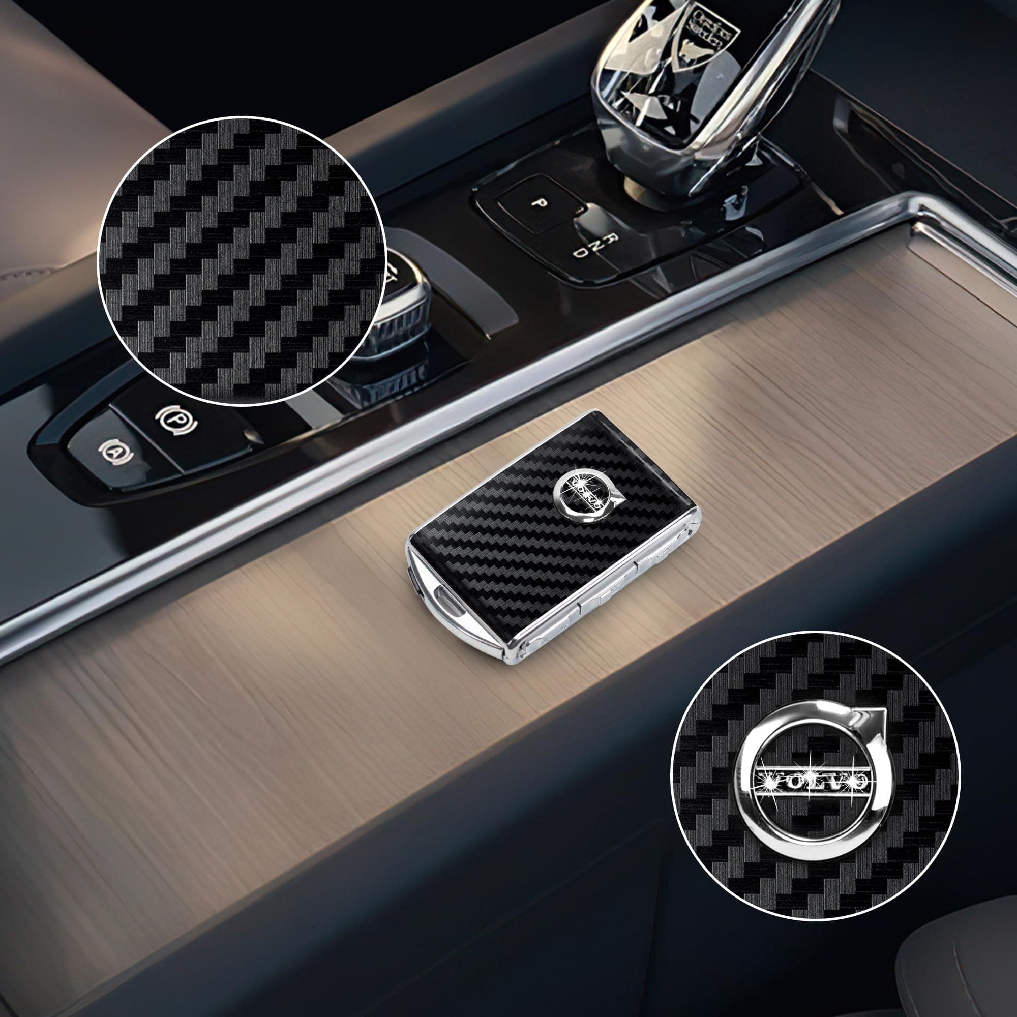 Car Key Fob Cover for Volvo XC40 XC60 XC90 S60 S90 V60 V90 - Zinc Alloy Protecti - Thumbnail 2