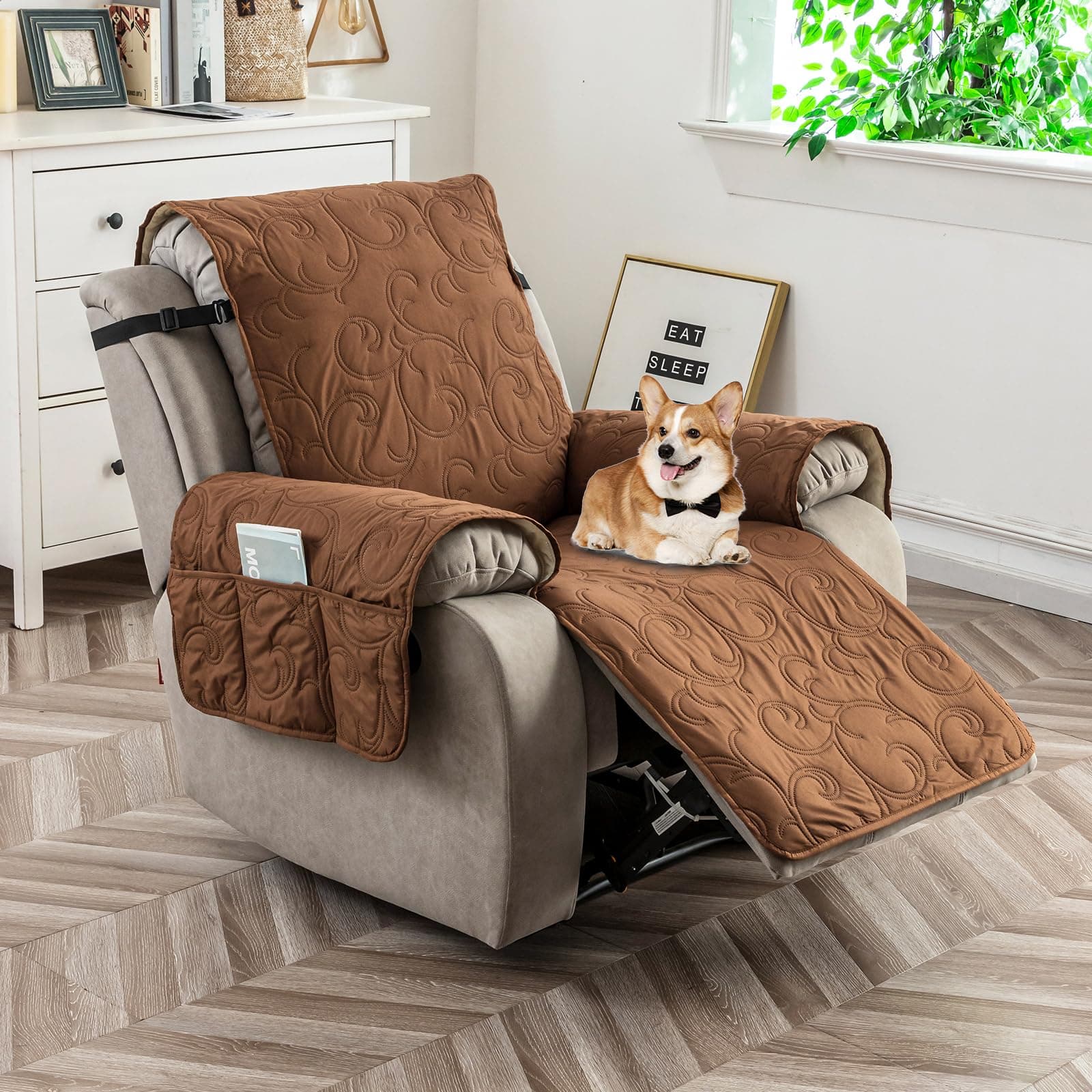YUEANG 100% Waterproof Recliner Chair Cover 30" Non-Slip Fabric Protector for Li - Thumbnail 6