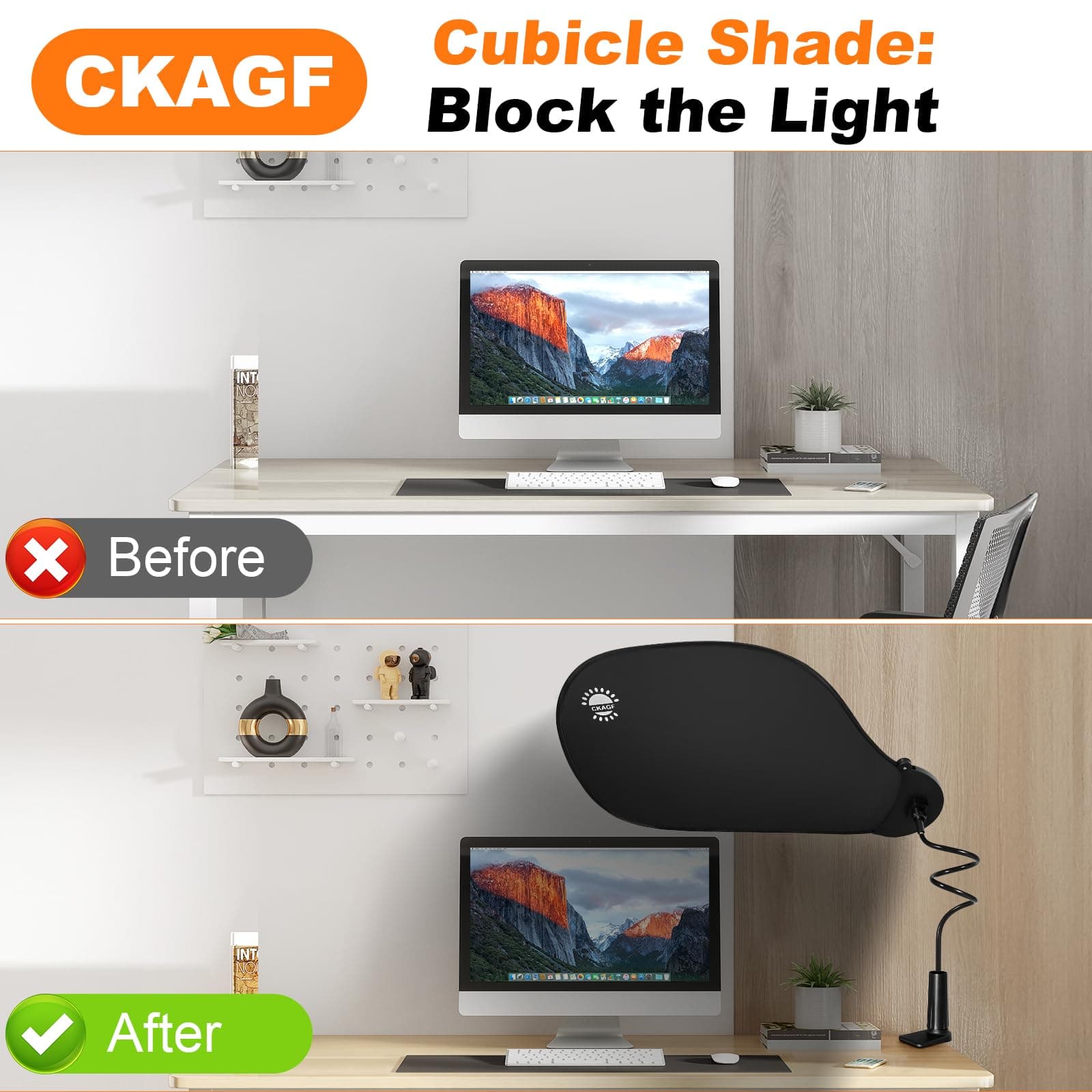 Large Adjustable Office Cubicle and Desk Shade – Flexible Desk Light Blocker for - Thumbnail 6