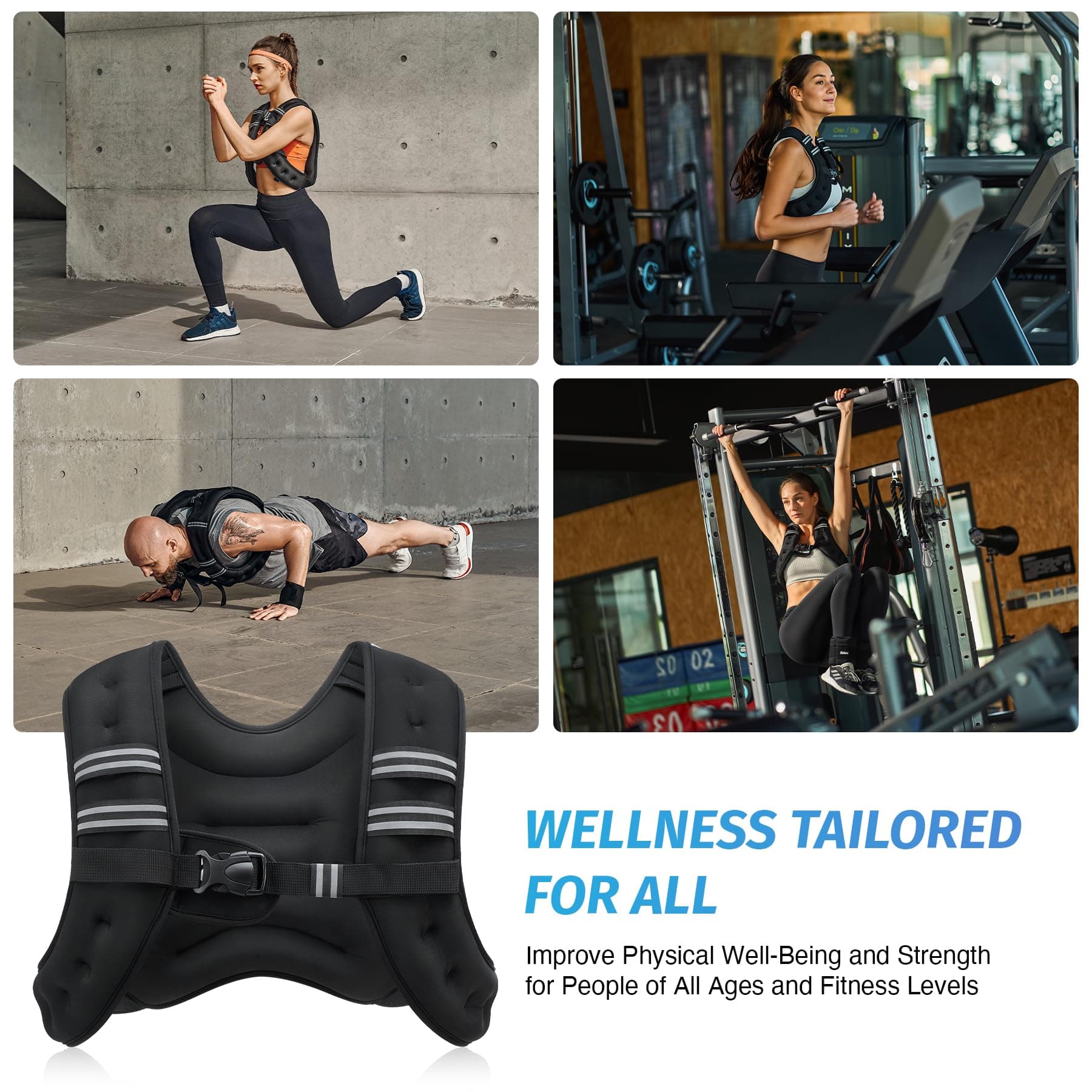ZELUS Weighted Vest for Workout, Strength Training, Running, Fitness - 12 lb - Thumbnail 5