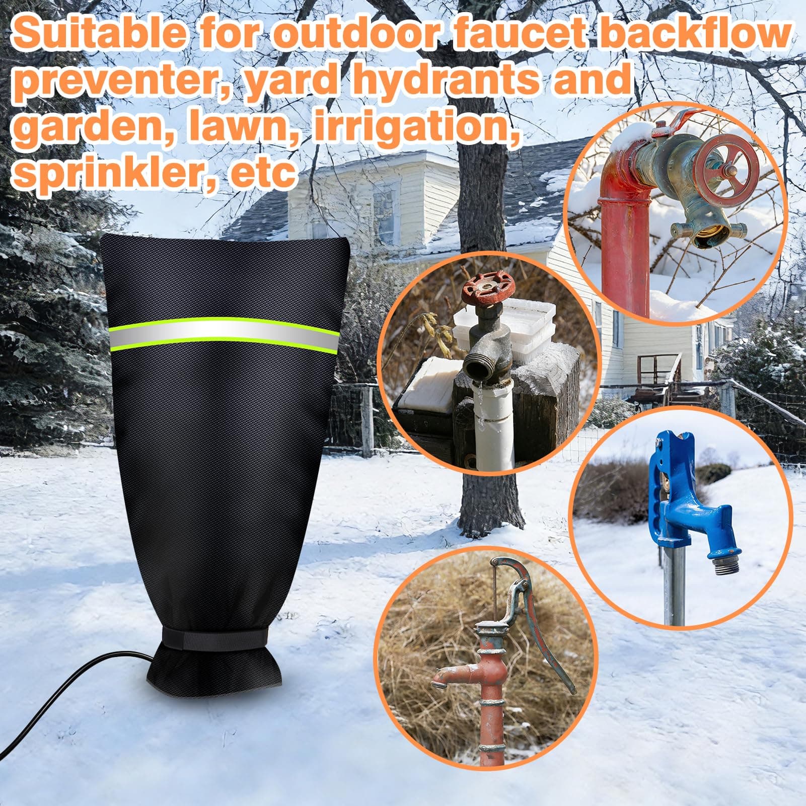 Heated Outdoor Faucet Covers for Winter, 35 X 15 Inches Outdoor Anti Freeze Wate - Thumbnail 7
