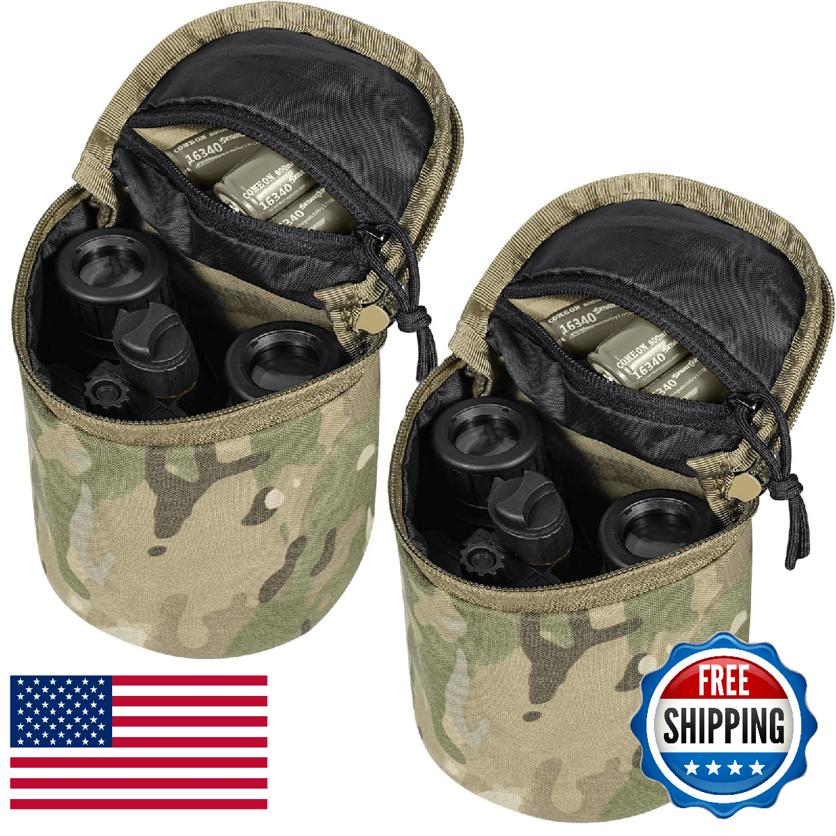 LONLOKE Tactical NVG Pouch MOLLE Night Vision Carrying Case Soft Padded Utility - Image 1