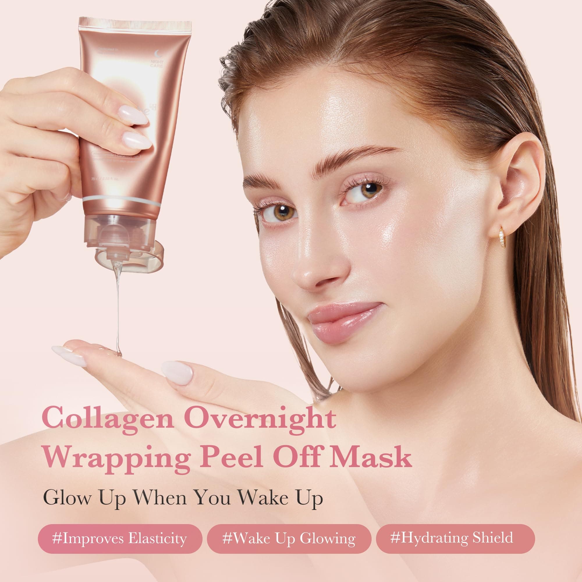 medicube Collagen Overnight Wrapping Peel Off Facial Mask Pack - Elasticity & Hy - Thumbnail 3