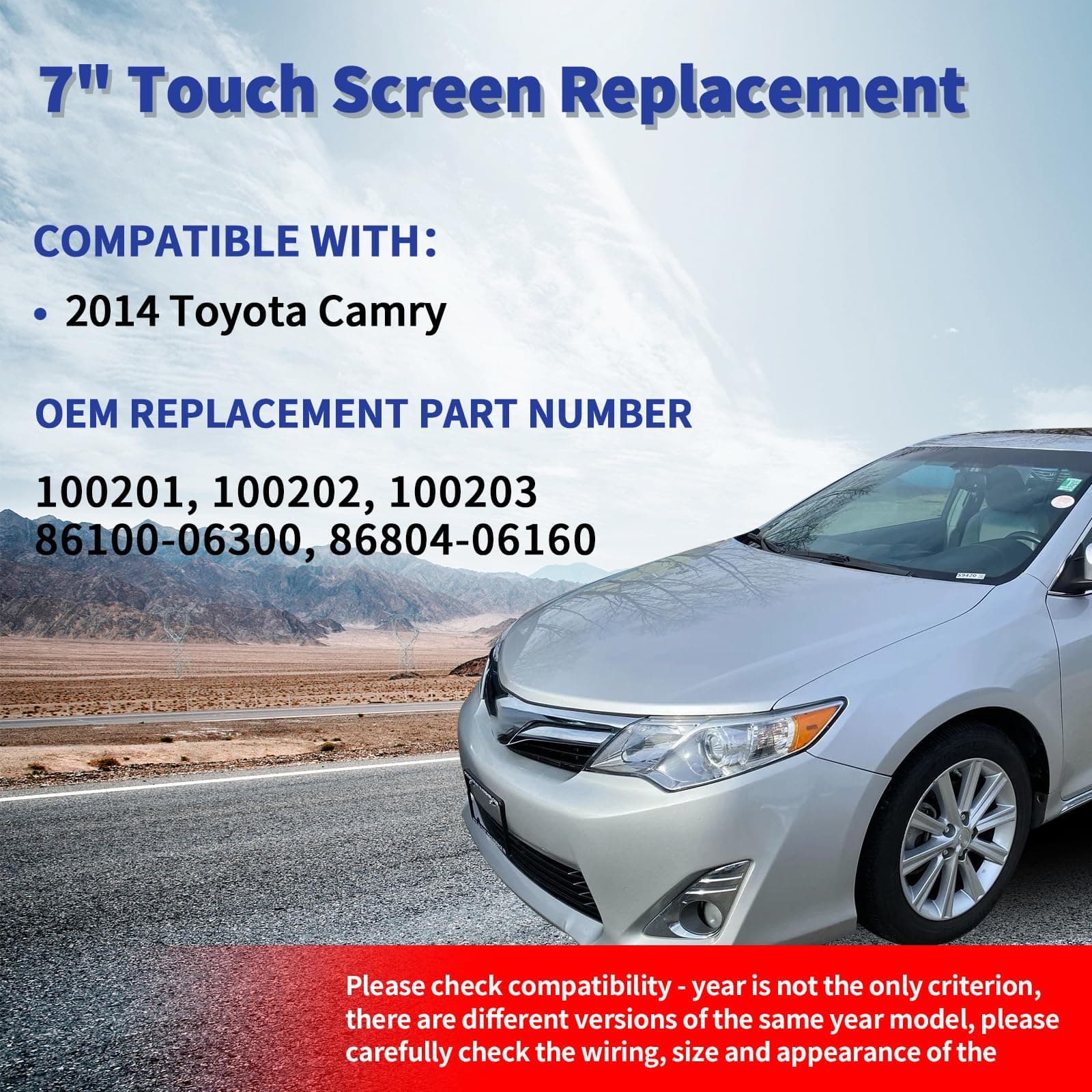 RESNAVSCREN 7" 12 Pin Touch Screen Digitizer Replacement for Toyota Camry 2014 R - Thumbnail 2