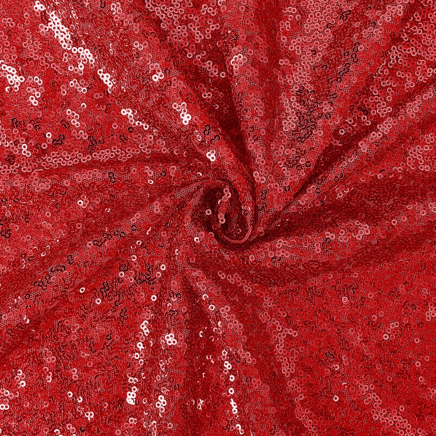 OQSQ Red Sequin Tablecloth 60x102 inch Glitter Drape Table Cover Sparkle Sequenc - Thumbnail 6