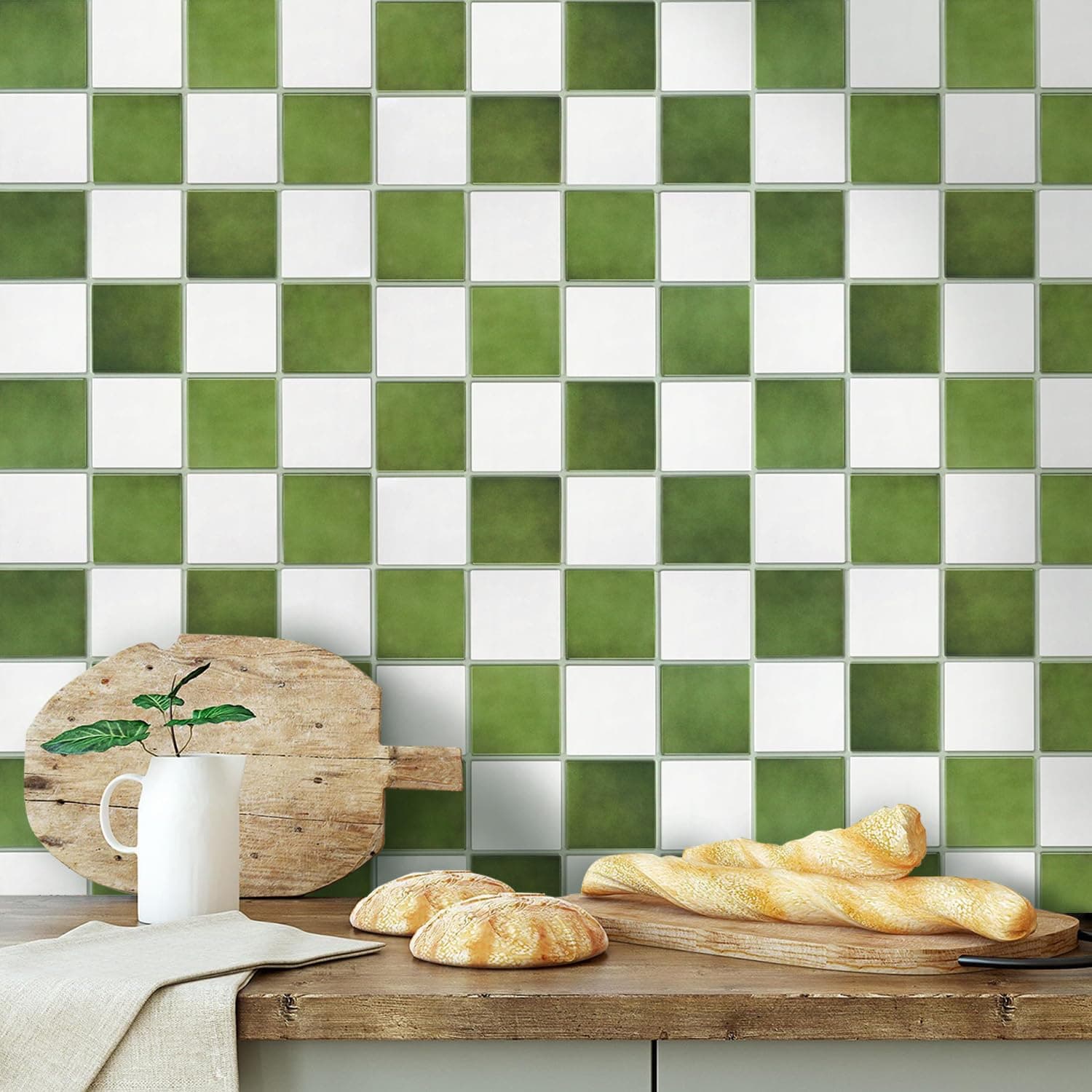 Commomy 10 Pcs Matte 3D Peel and Stick Tile 11.8"x11.8" Ultralight PVC Square Pe - Thumbnail 2
