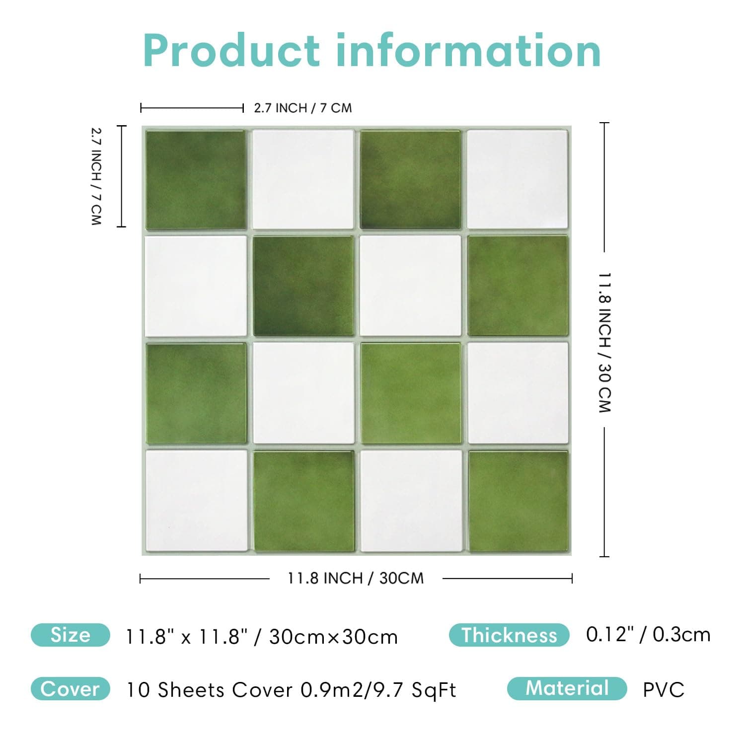 Commomy 10 Pcs Matte 3D Peel and Stick Tile 11.8"x11.8" Ultralight PVC Square Pe - Thumbnail 6
