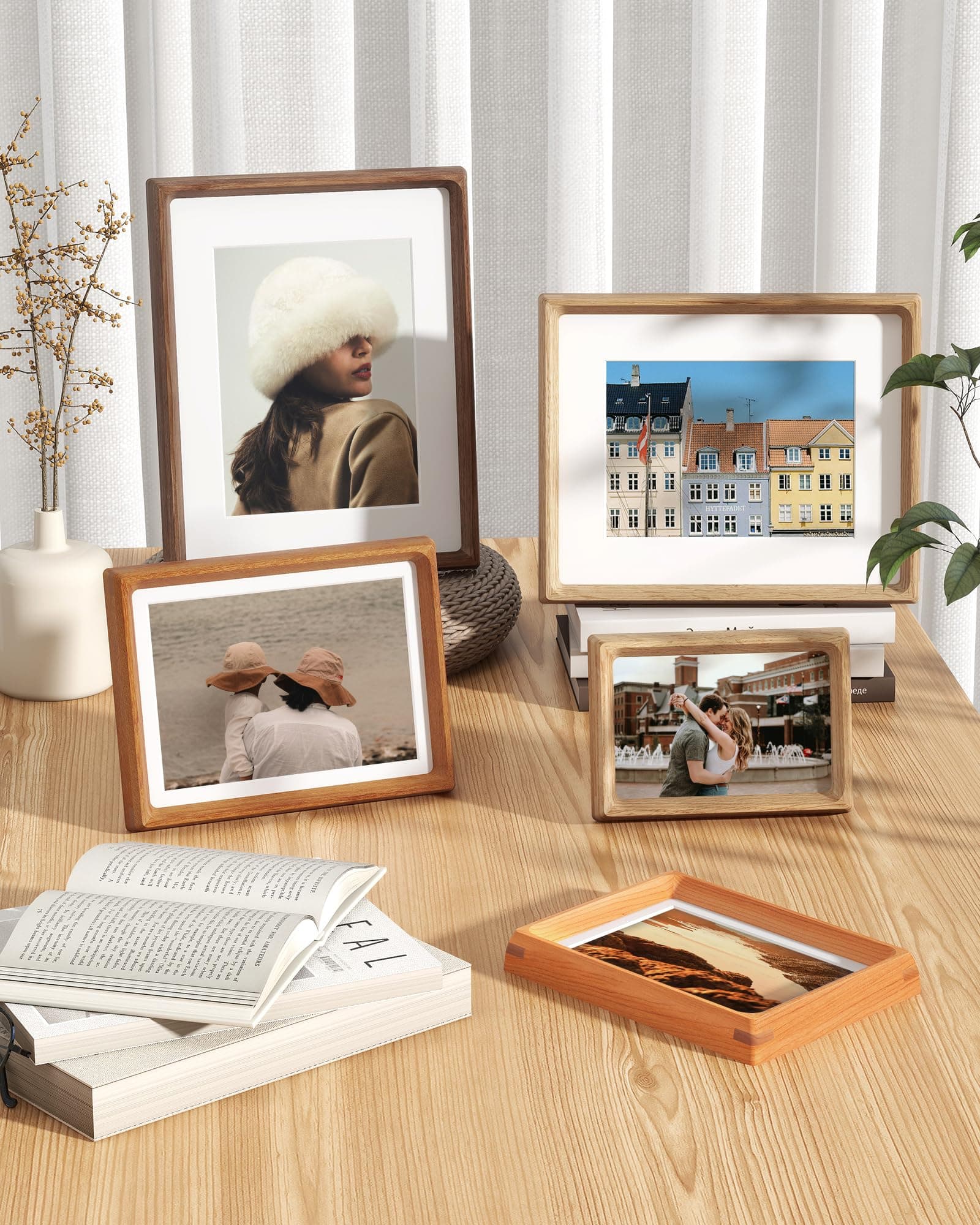 RICHFOCUS 11x14 Picture Frame USA-Sourced Natural Cherry Solid Wood Photo Frame - Thumbnail 7