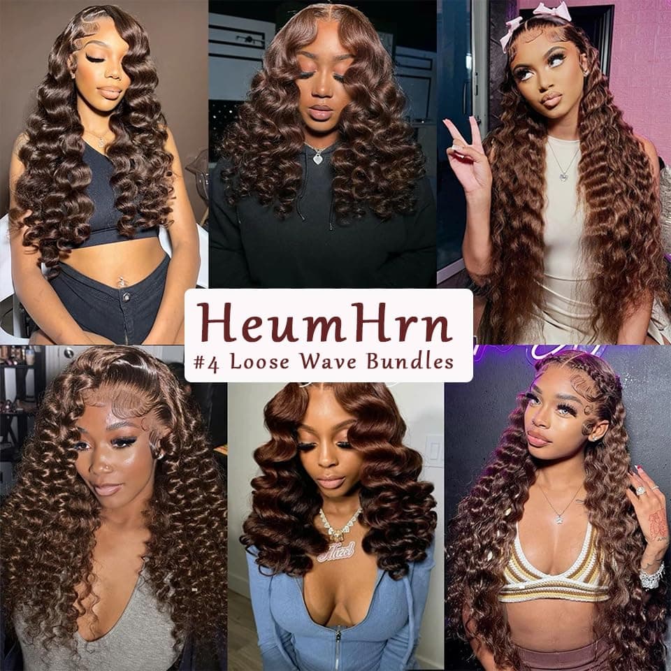 #4 Chocolate Bundles Human Hair Brown Loose Deep Wave Bundles 18 20 22 Inch Unpr - Thumbnail 2