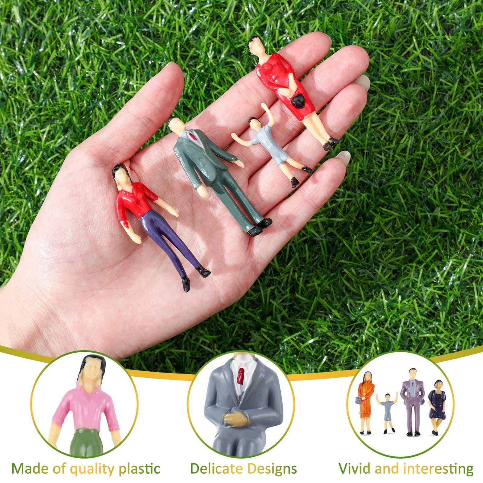 Harrycle 100 Pcs Mini People Figurines 1: 30 Scale Tiny People Model Miniature S - Thumbnail 2