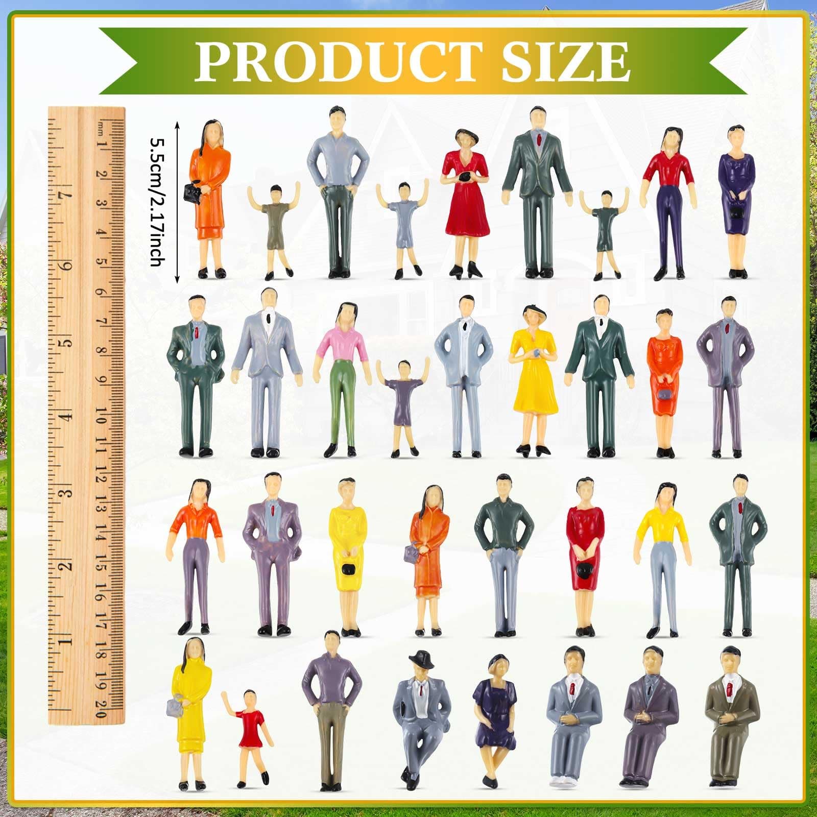 Harrycle 100 Pcs Mini People Figurines 1: 30 Scale Tiny People Model Miniature S - Thumbnail 3