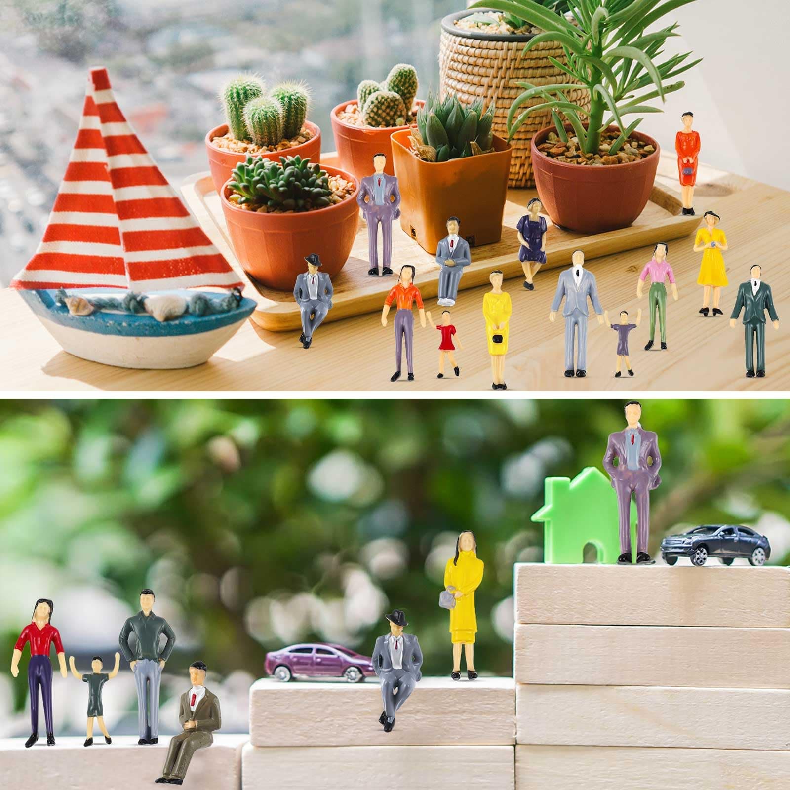 Harrycle 100 Pcs Mini People Figurines 1: 30 Scale Tiny People Model Miniature S - Thumbnail 6