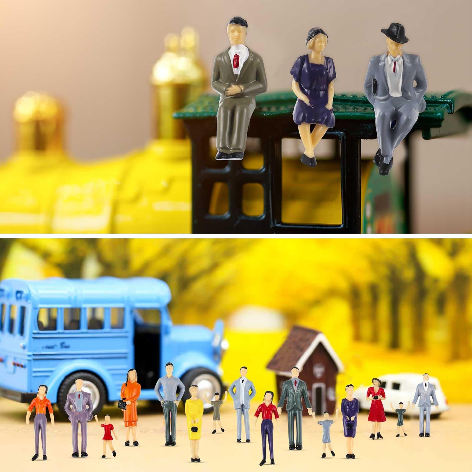 Harrycle 100 Pcs Mini People Figurines 1: 30 Scale Tiny People Model Miniature S - Thumbnail 7