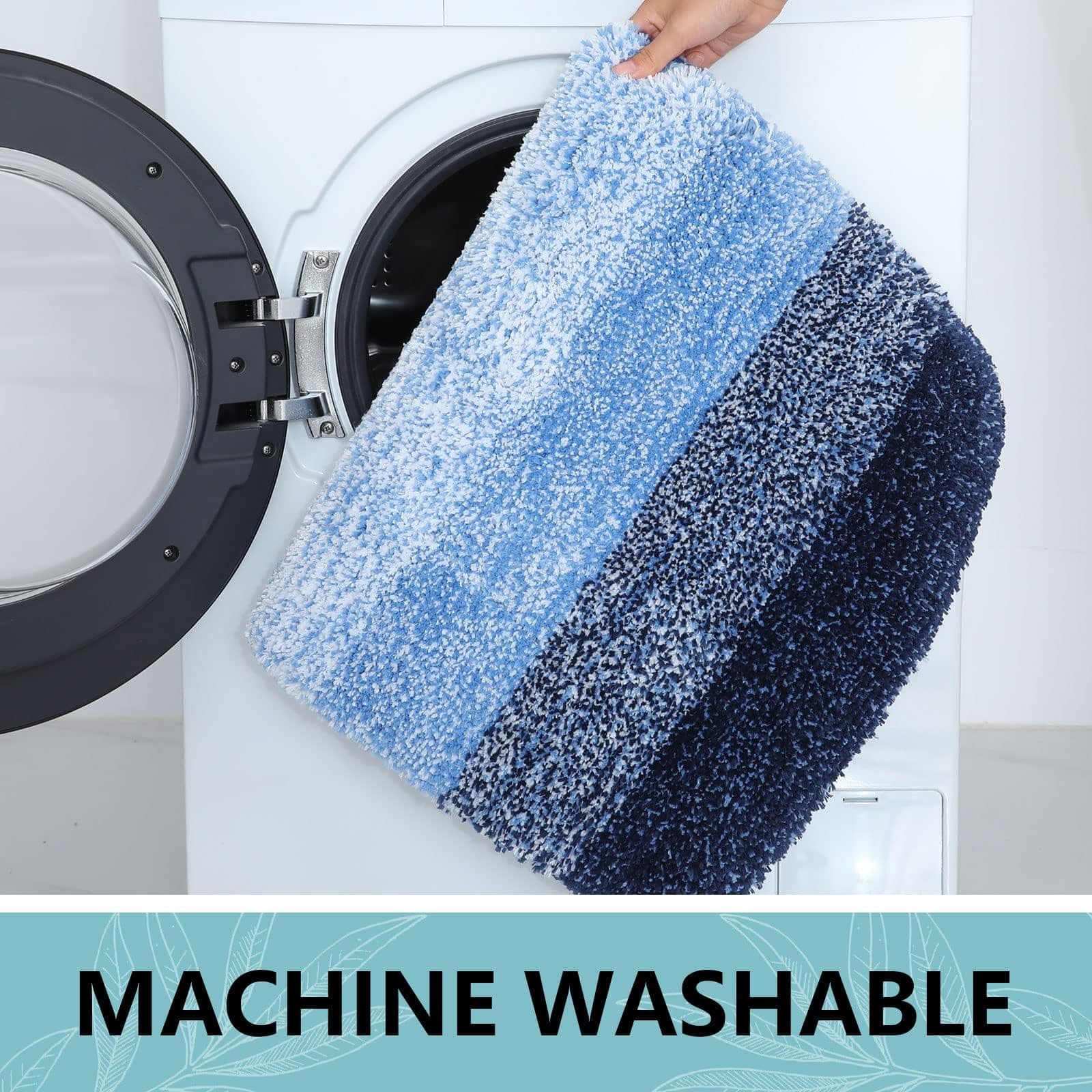 Arotive Microfiber Bathroom Rugs 3 Piece Toilet Lid Cover Shaggy Soft Absorbent - Thumbnail 7
