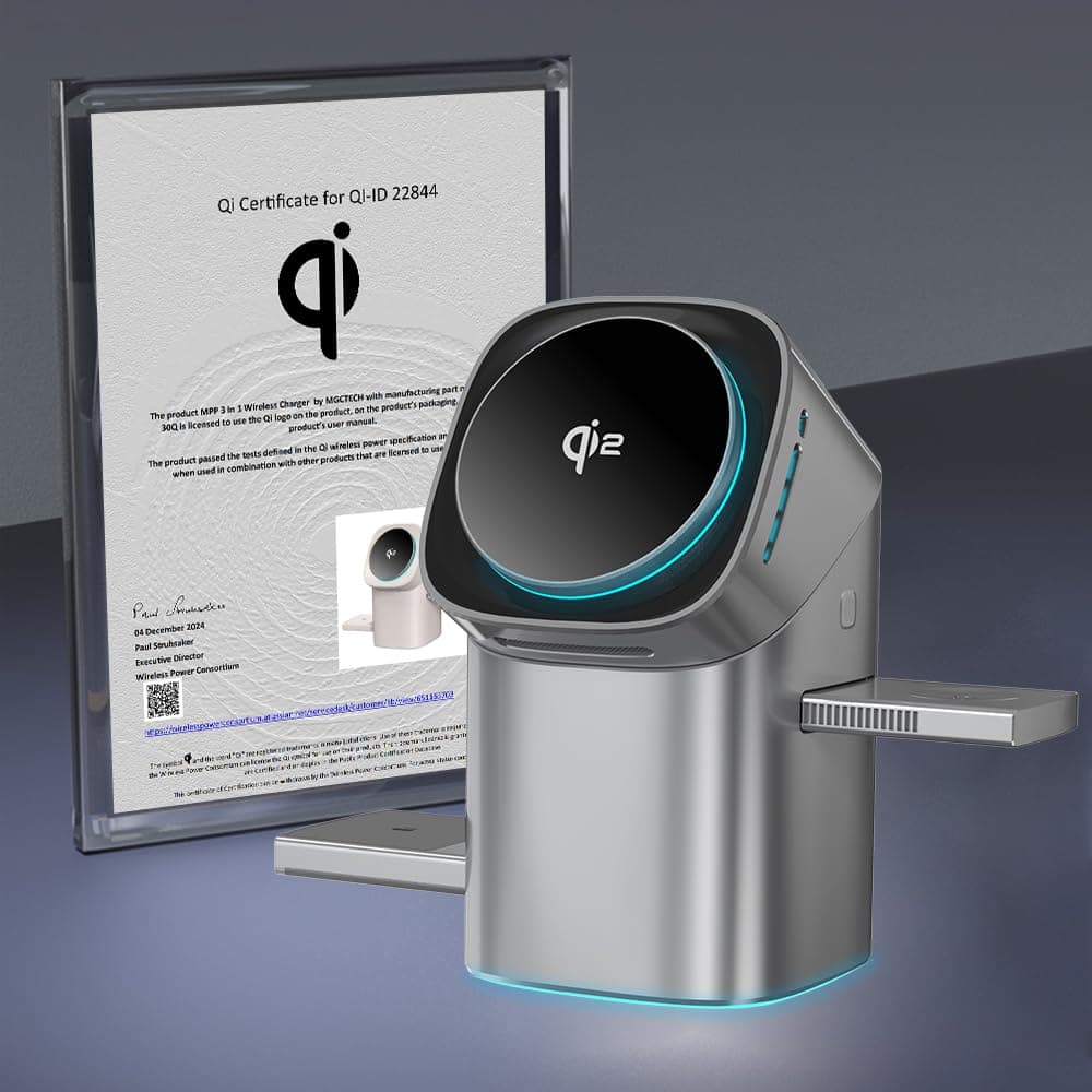 3 in 1 Wireless Charging Station for iPhone 17/16/15/14/13/12 Pro Max, Qi 2 Cert - Thumbnail 8