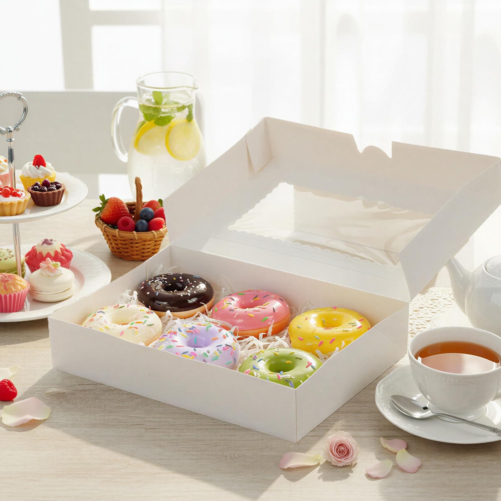 Moretoes 48pcs Bakery Boxes with 3 Style Window, 12x8x2.5 Inches Auto-Popup Cook - Thumbnail 7