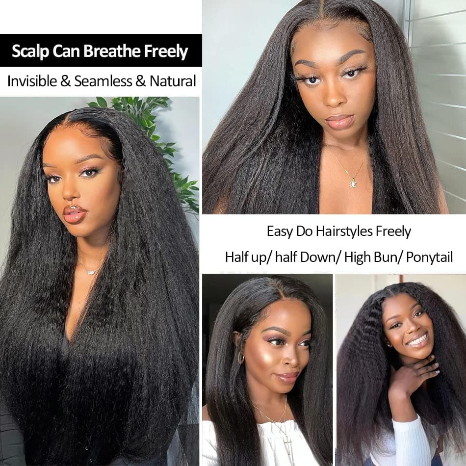 Invisible Hair Extension Tape 20in Human Hair Kinky Straight Double Sided Afro K - Thumbnail 6